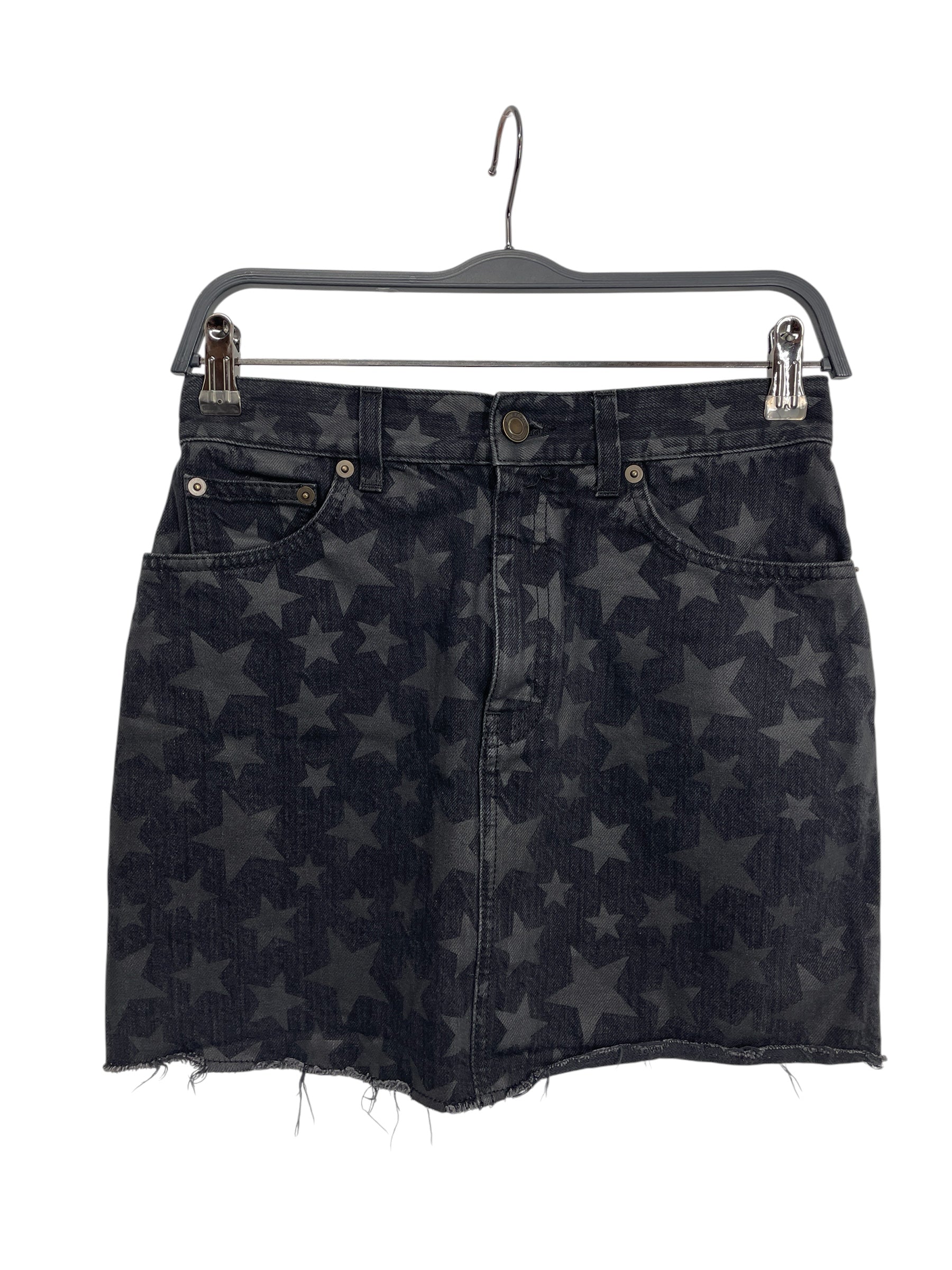 SAINT LAURENT/Skirt/27/Graphic/Denim/BLK/2016 BLACK STAR PRINT view 1