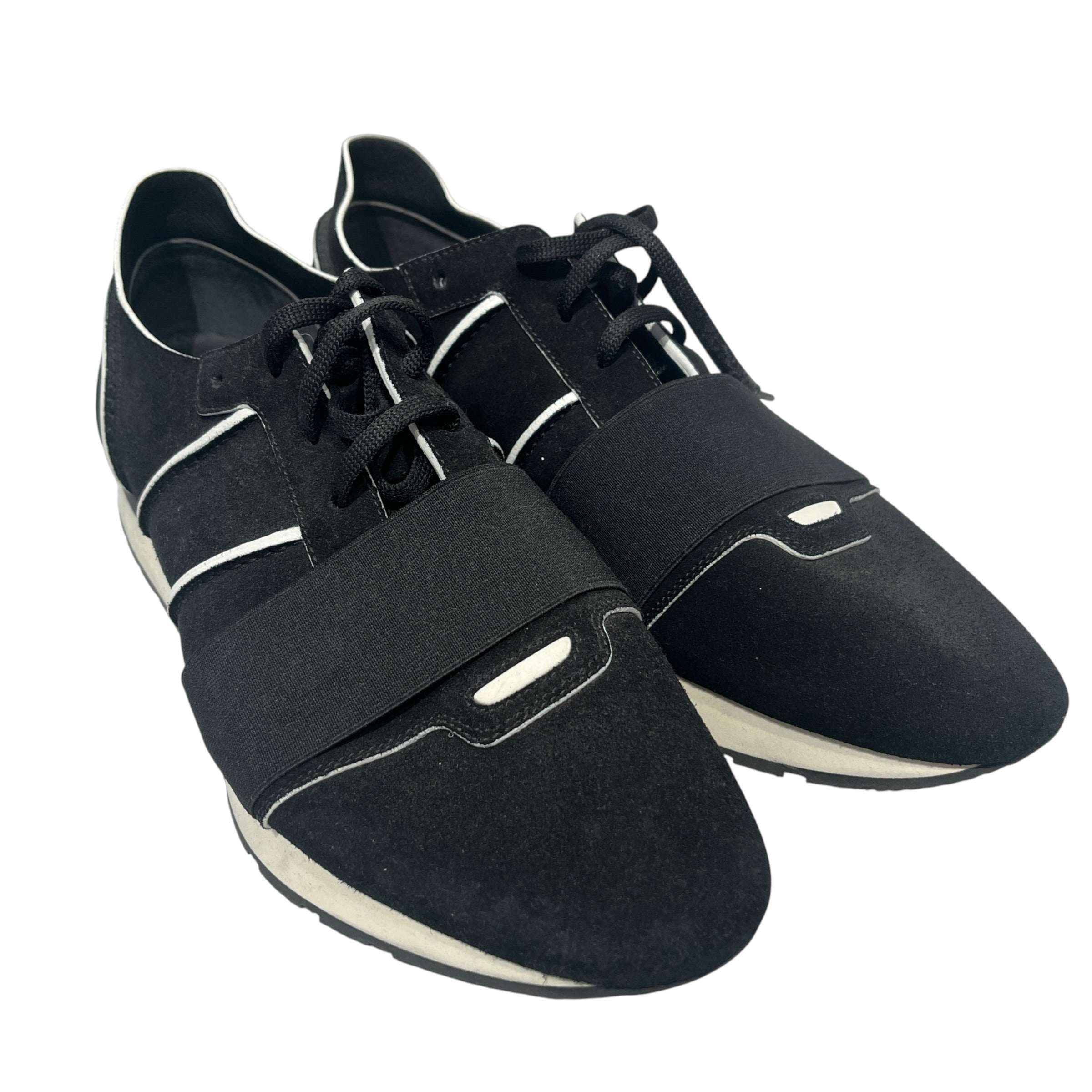BALENCIAGA/Low-Sneakers/EU 45/Suede/BLK/race/runners/ suede view 1