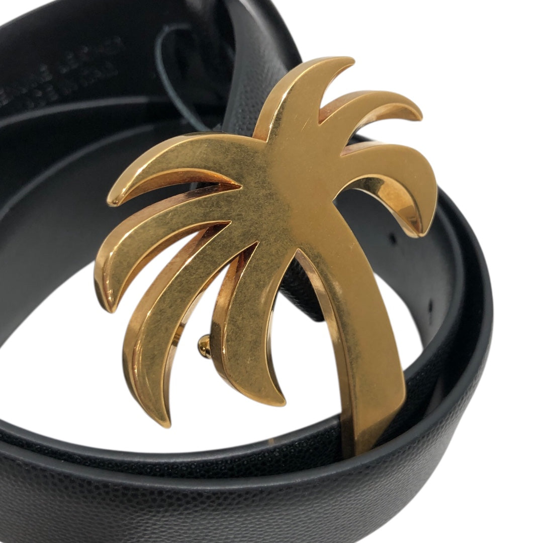 Palm Angels/Belt/Leather/BLK/Gold Palm Tree Buckle view 2