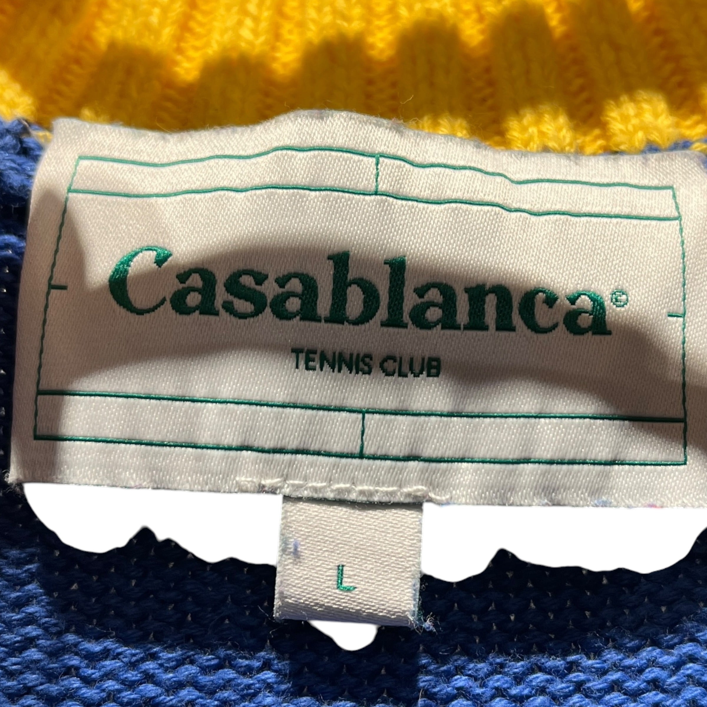 CASABLANCA/Sweater/L/Cotton/BLU/court knit view 3