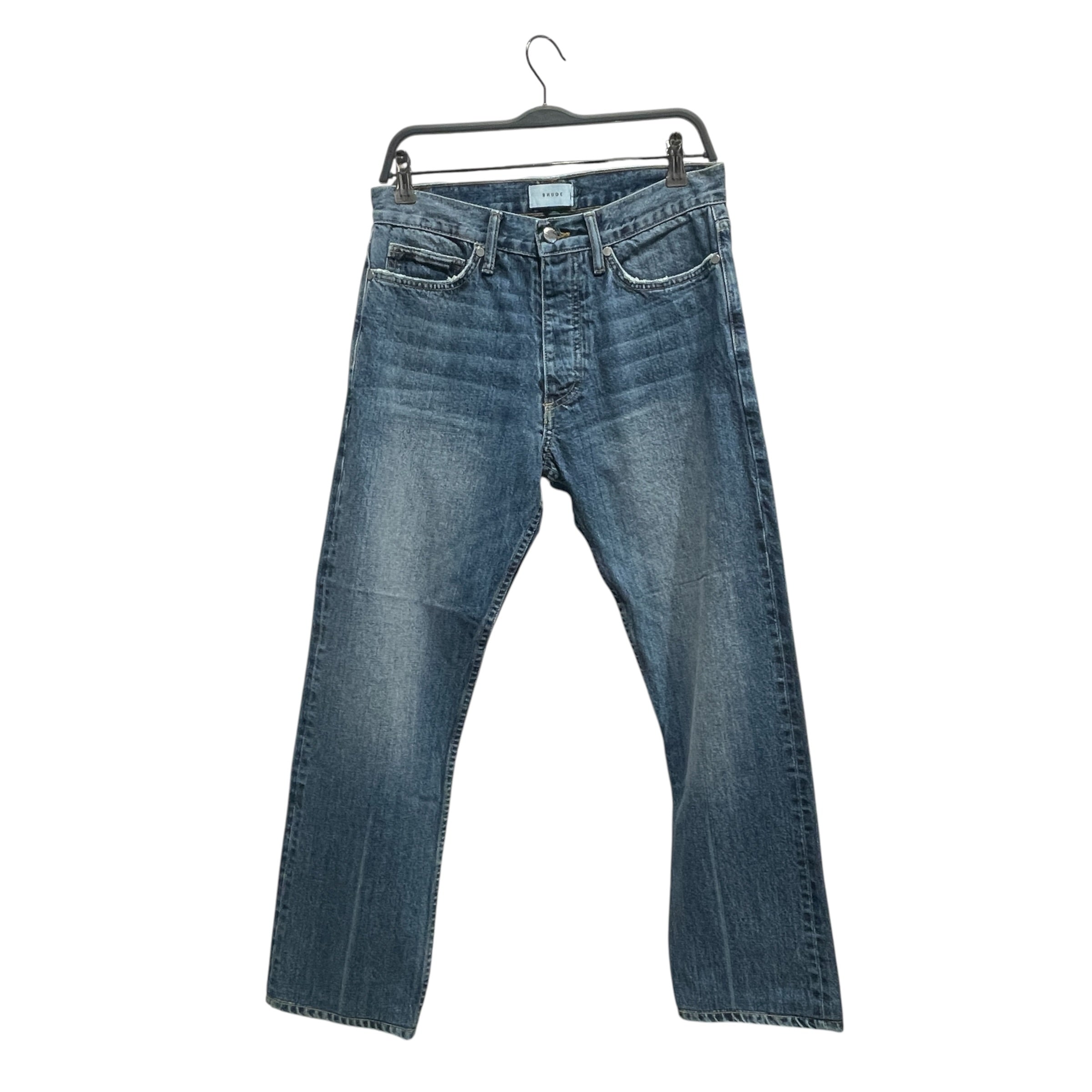 RHUDE/Straight Pants/30/Denim/BLU/STRAIGHT DENIM LEATHER TAB view 1