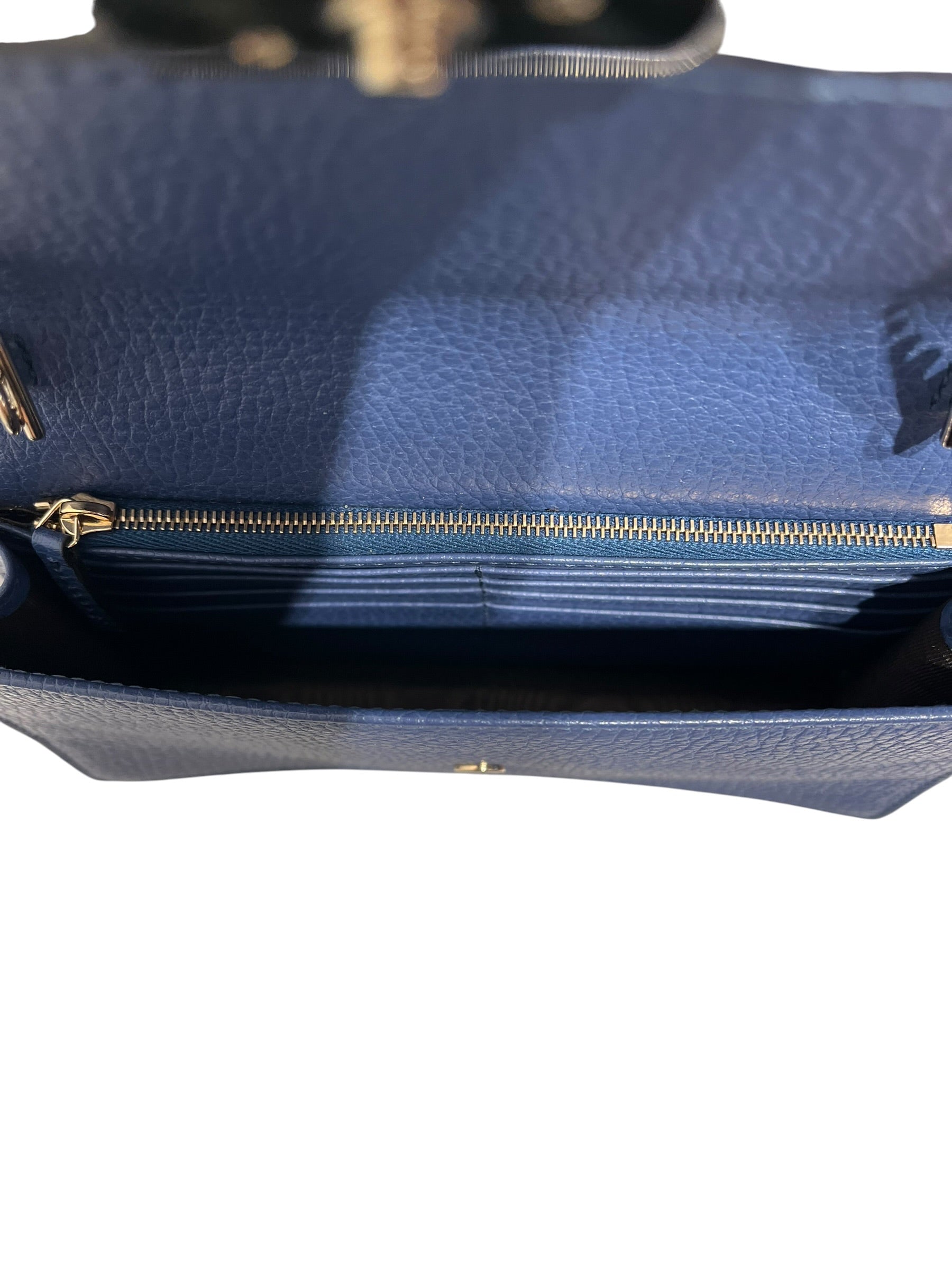 GUCCI/Cross Body Bag/Leather/BLU/INTERLOCKING GG CHAIN view 3
