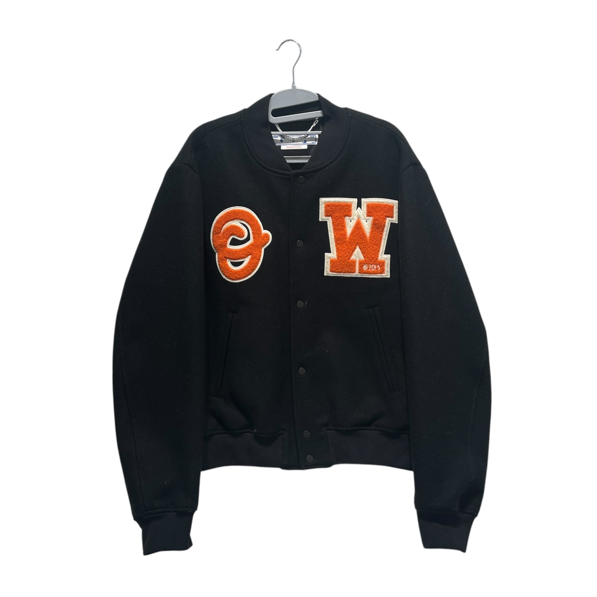 OFF-WHITE/Baseball Jkt/XL/Wool/BLK/ow orange view 1