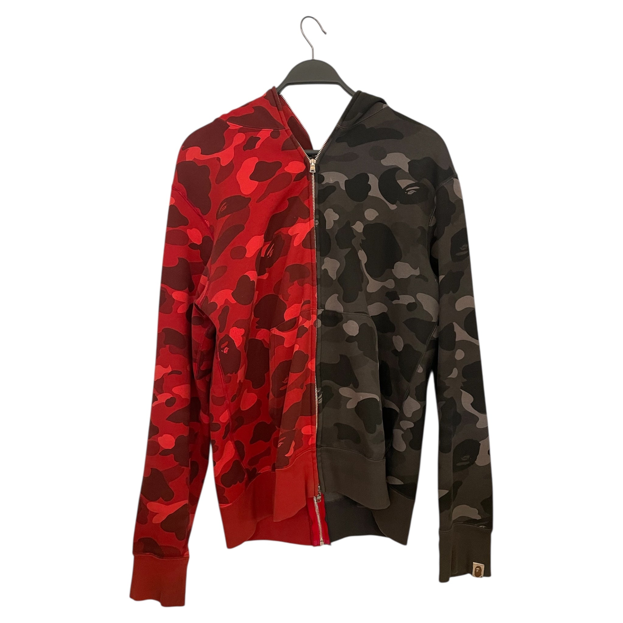 A BATHING APE/Zip Up Hoodie/XL/Camouflage/Cotton/MLT/Split Camo Shark Zip view 1