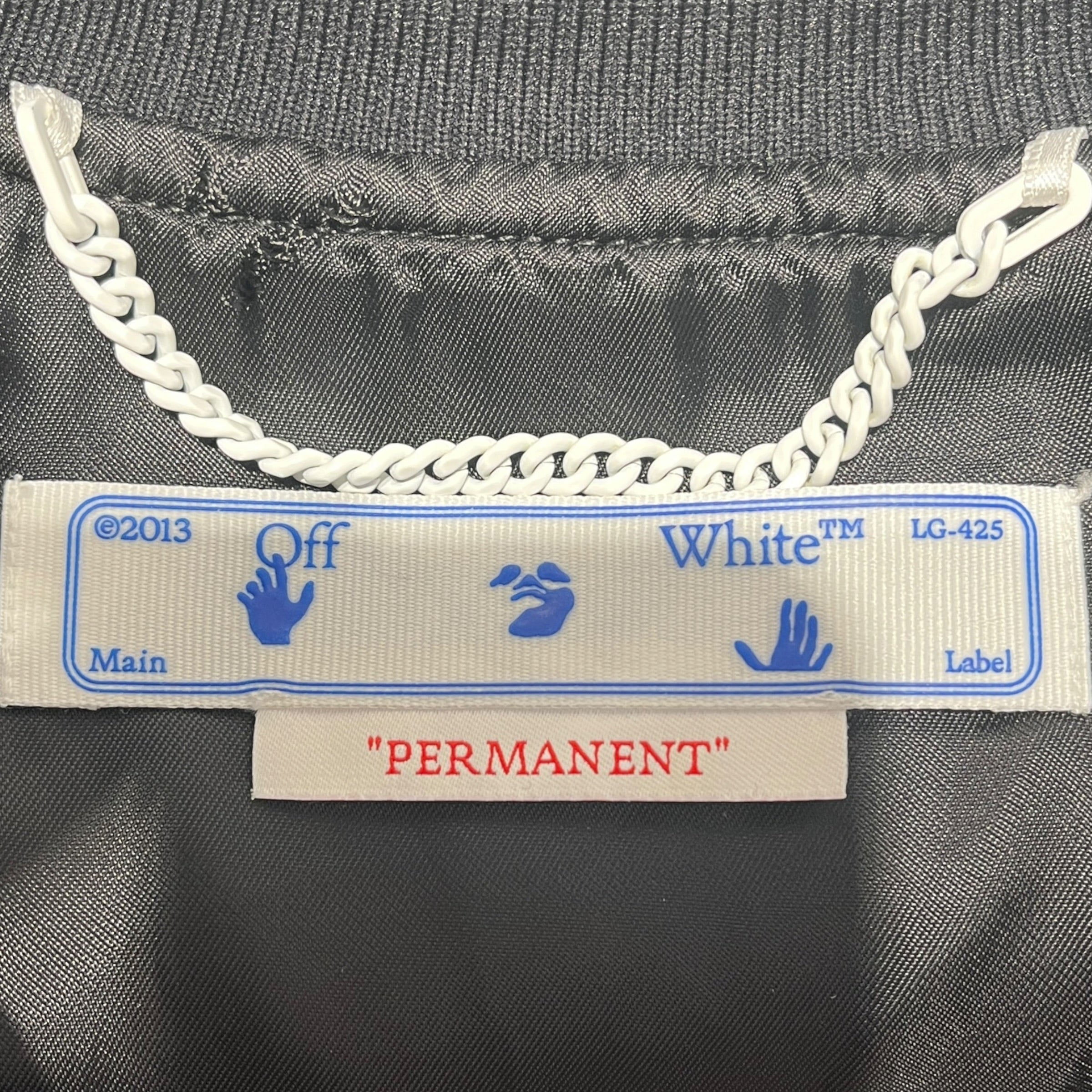 OFF-WHITE/Baseball Jkt/XL/Wool/BLK/ow orange view 3