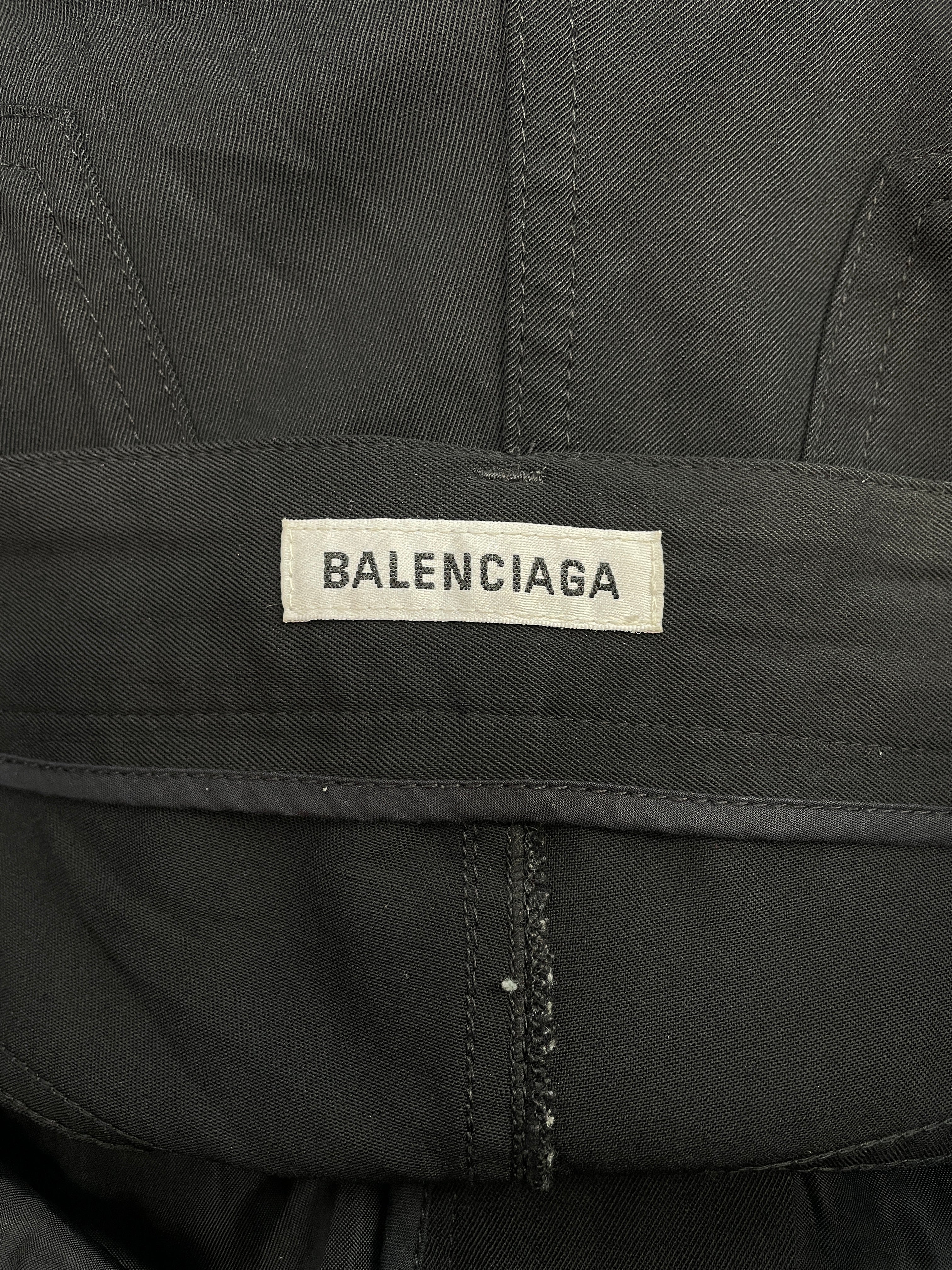 BALENCIAGA/Wide Leg Pants/32/Wool/BLK/OL714 THIN DRESS PANTS view 4
