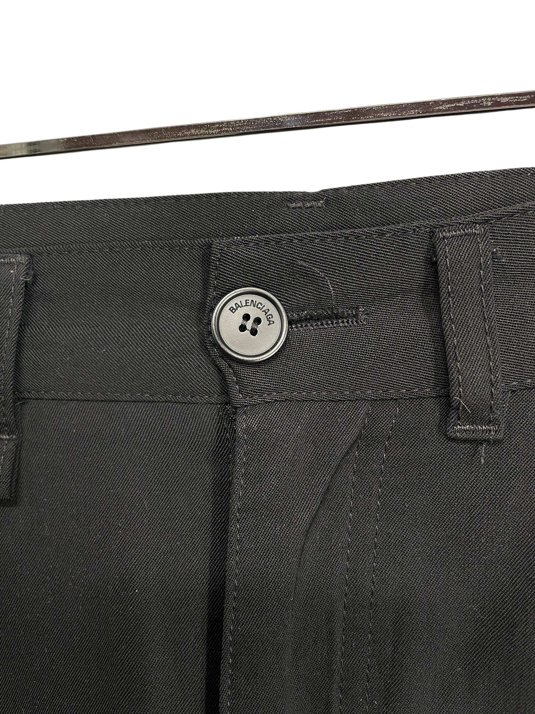 BALENCIAGA/Wide Leg Pants/32/Wool/BLK/OL714 THIN DRESS PANTS view 2