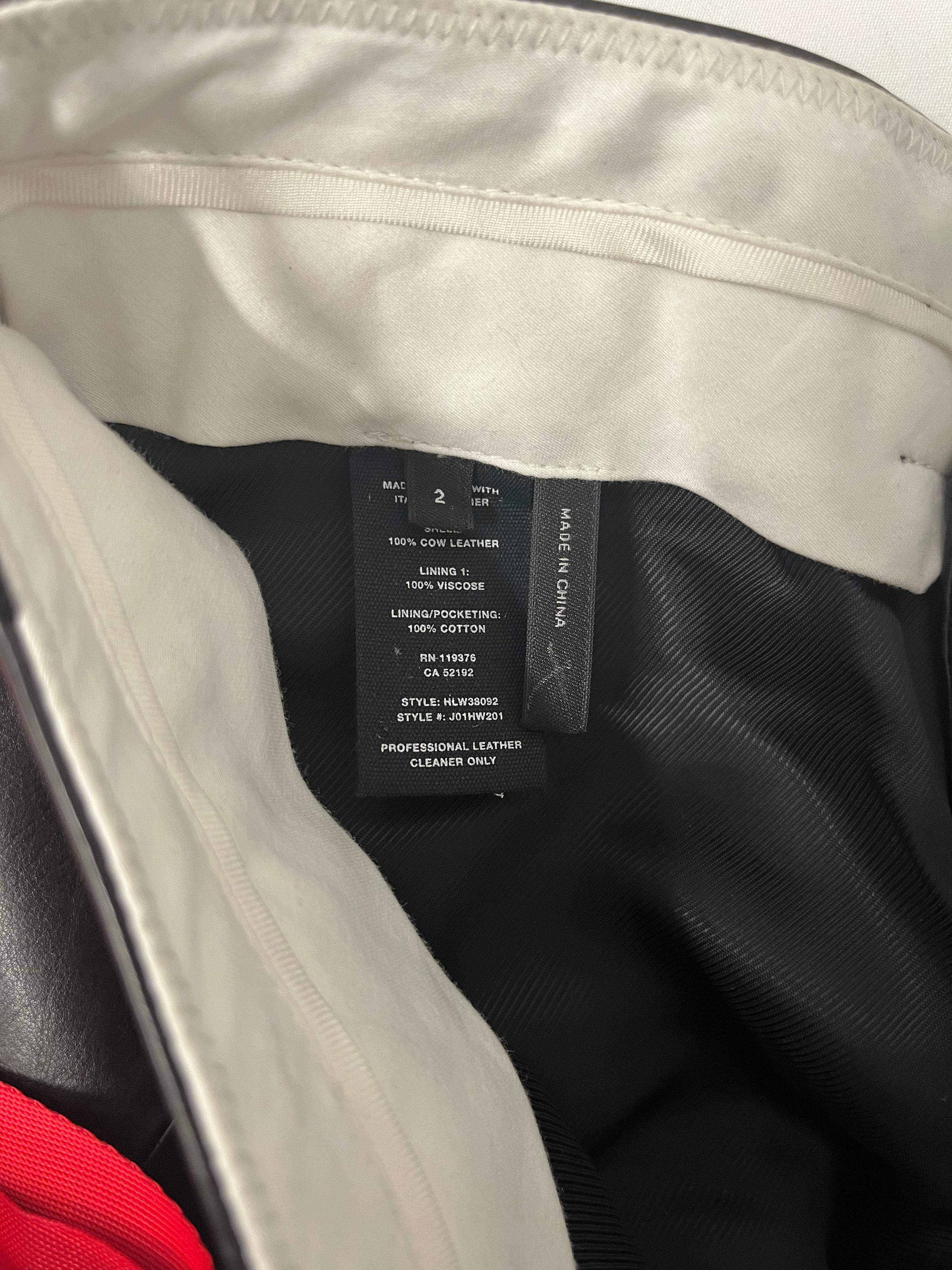 Helmut Lang/Straight Pants/2/Leather/BLK/COW LEATHER STRAIGHT LEG view 4