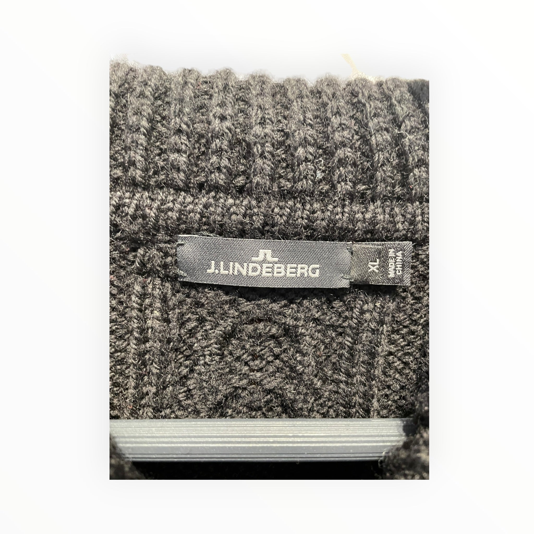 J.LINDEBERG/Sweater/XL/Wool/BLK/BROWN LEATHER SHOULDER PAD view 3