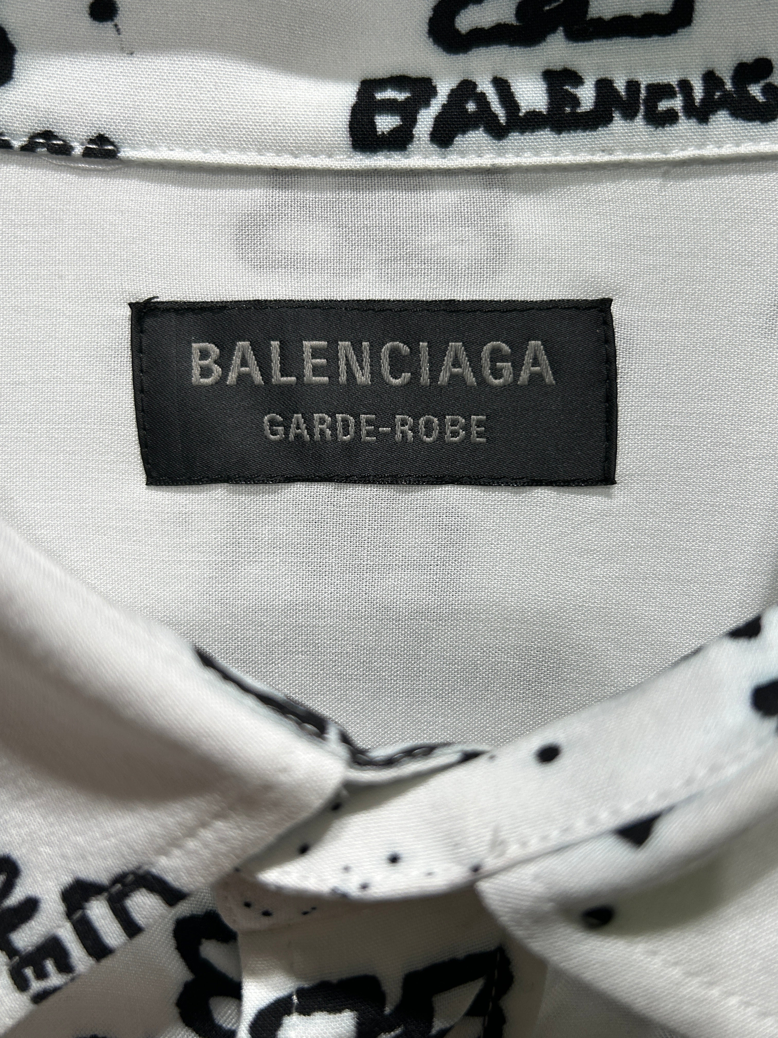 BALENCIAGA/LS Shirt/2/WHT/All Over Print/ view 3