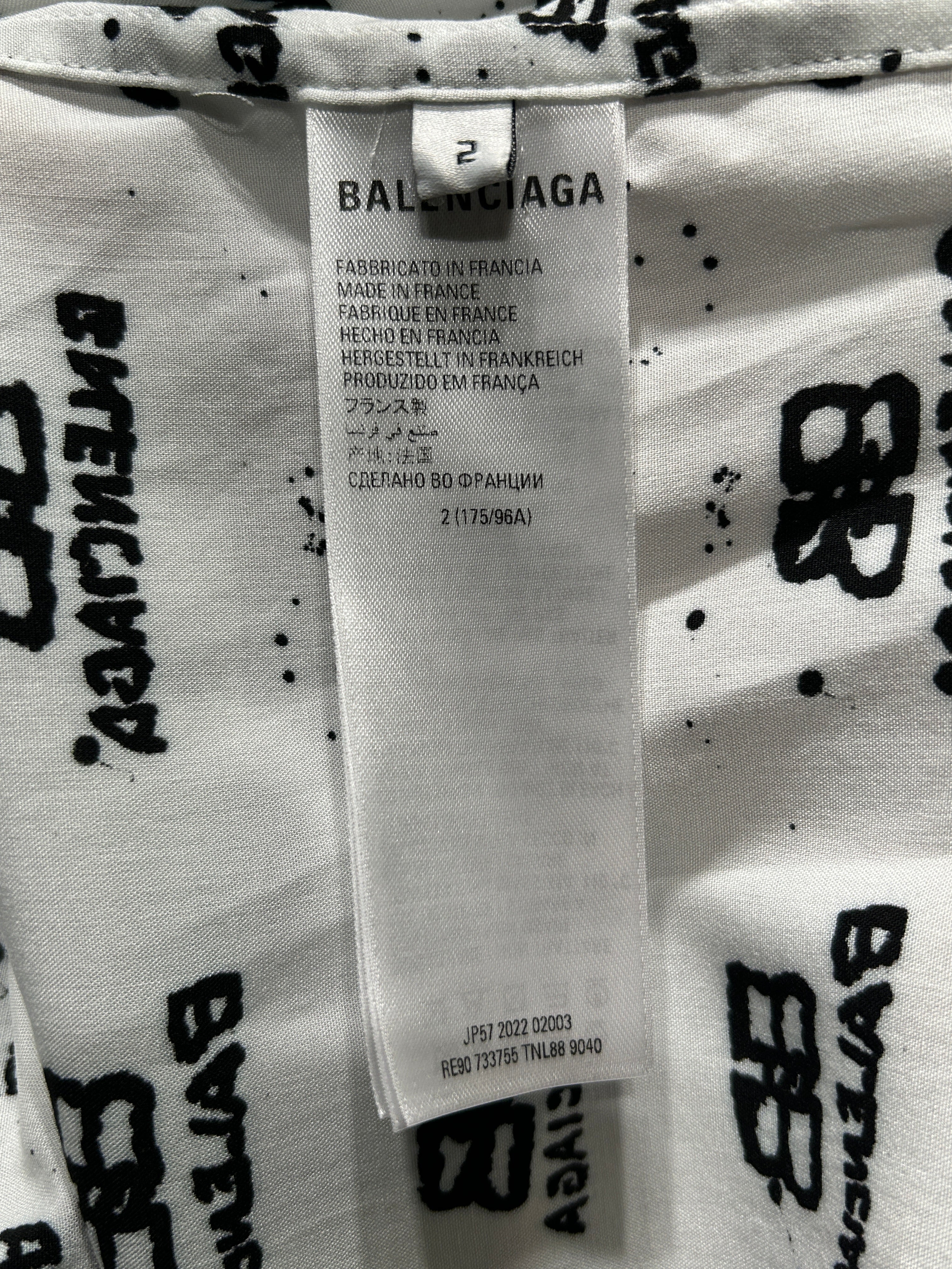 BALENCIAGA/LS Shirt/2/WHT/All Over Print/ view 4