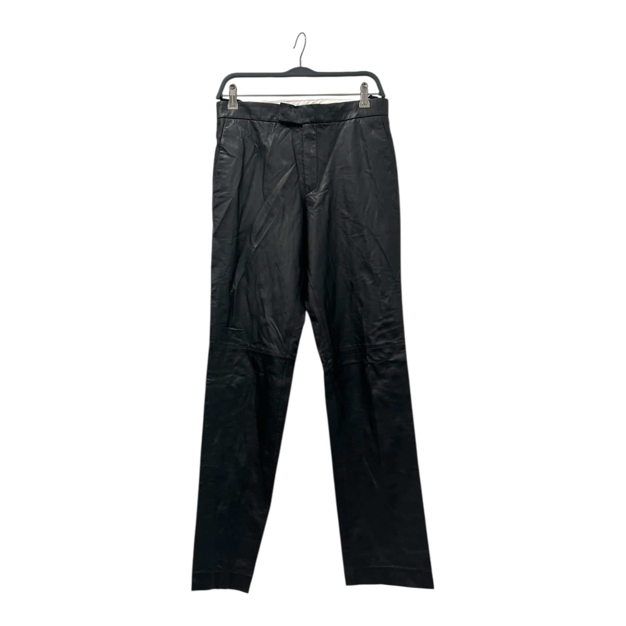 Helmut Lang/Straight Pants/2/Leather/BLK/COW LEATHER STRAIGHT LEG view 1