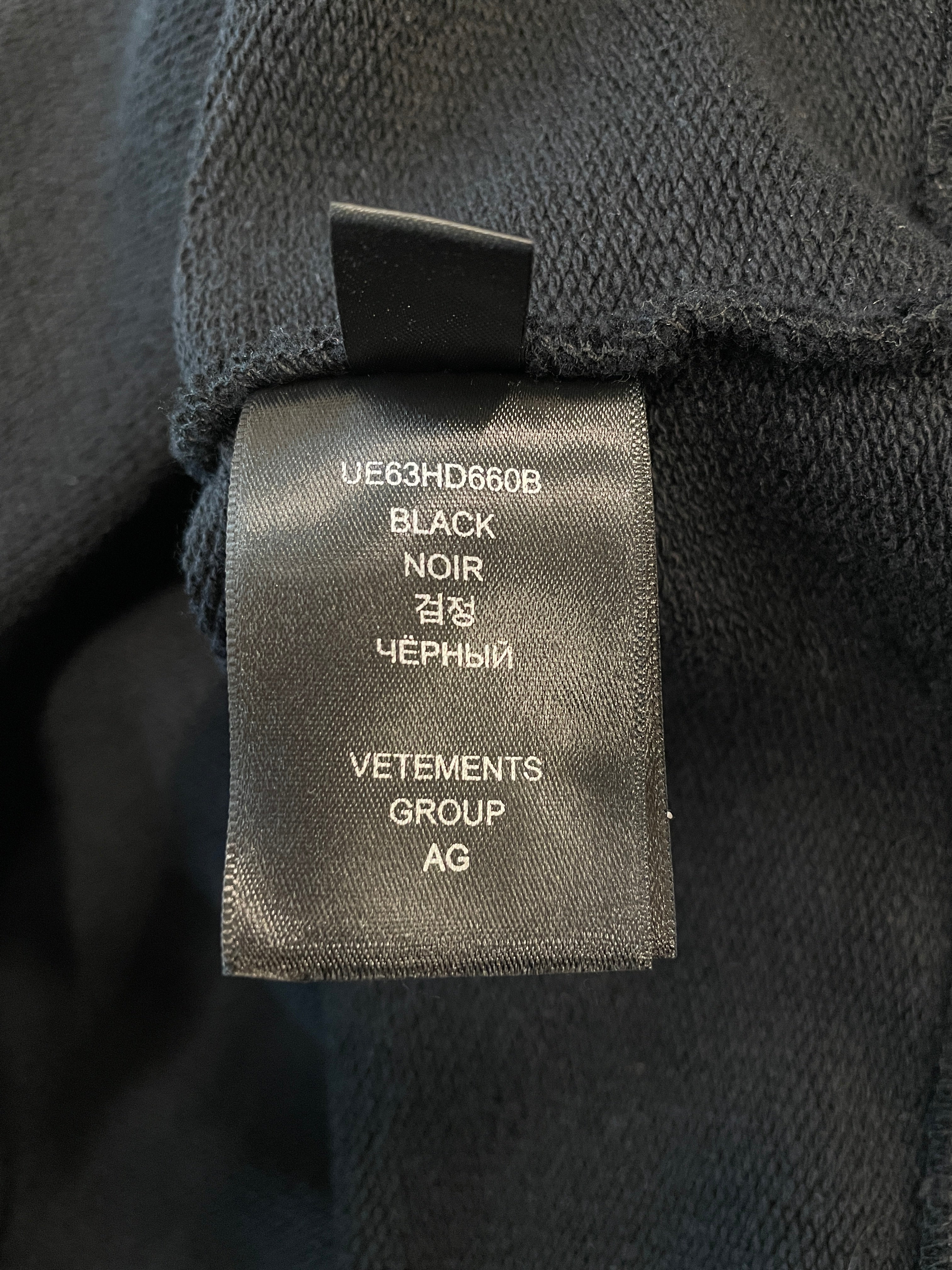 VETEMENTS/Hoodie/0/Graphic/Cotton/BLK/X-LARGE view 6