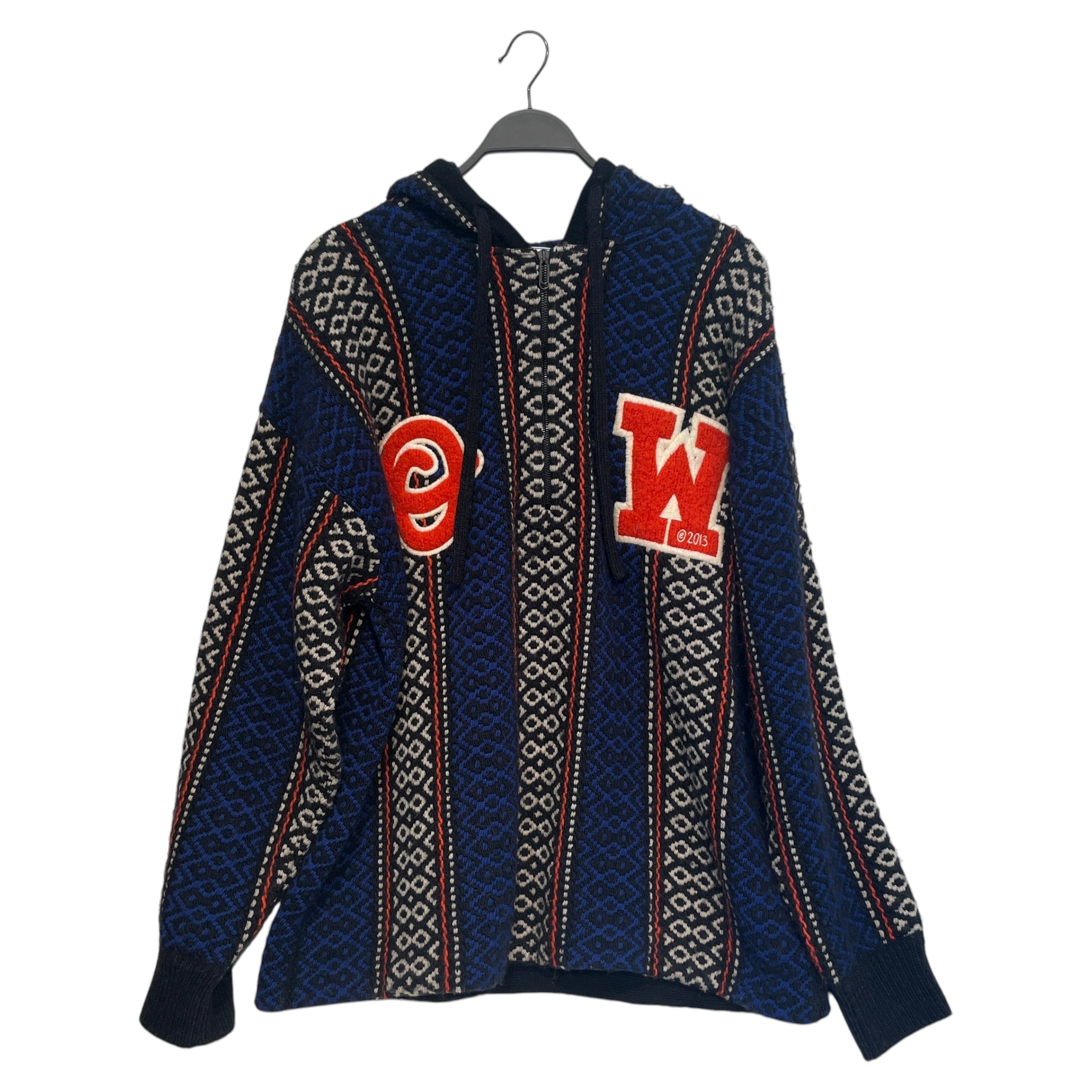 OFF-WHITE/Heavy Sweater/M/All Over Print/Wool/NVY/Baja Chunky Knit Hoodie view 1