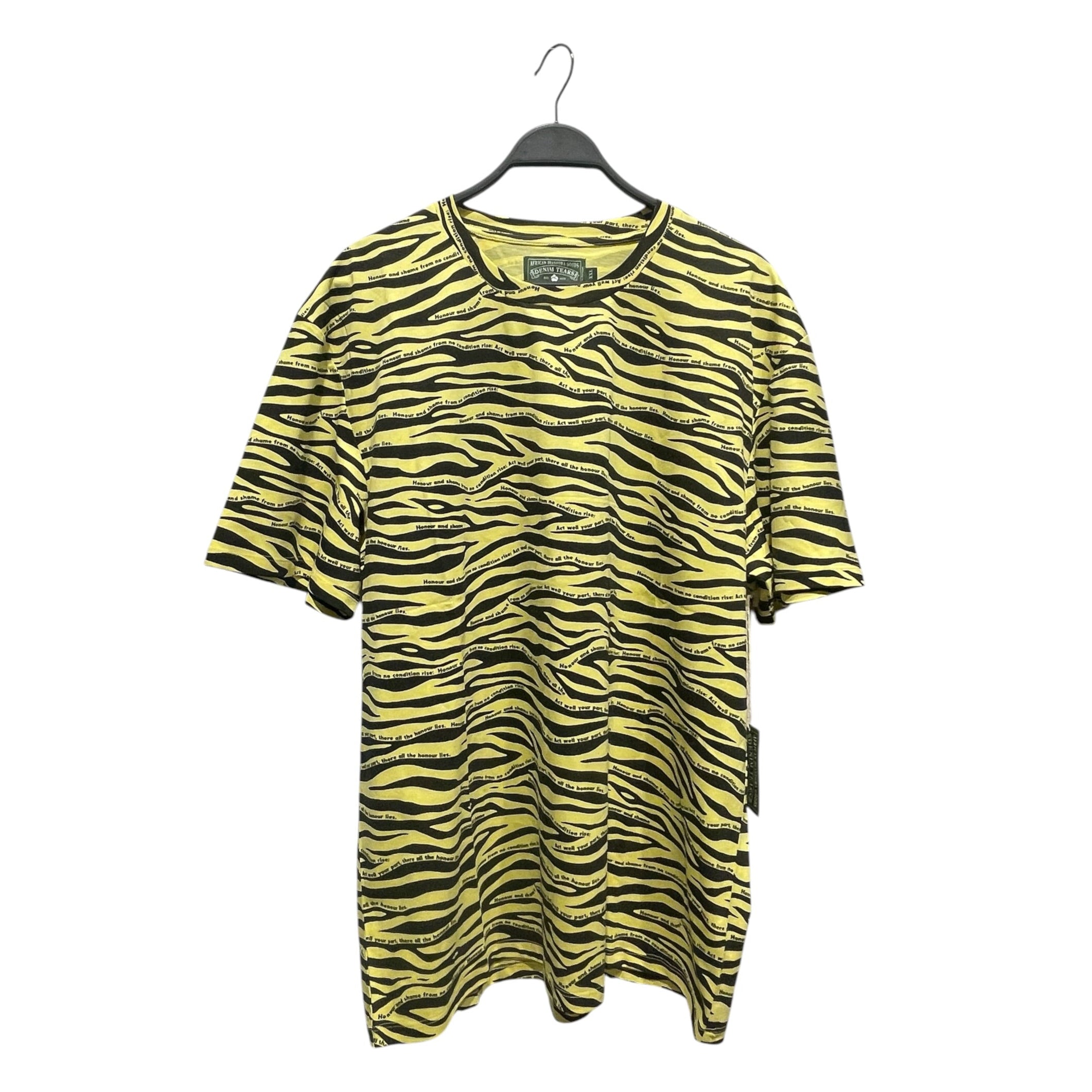 DENIM TEARS/T-Shirt/XXL/Cotton/YEL/All Over Print/Zebra Print Yellow Tee view 1