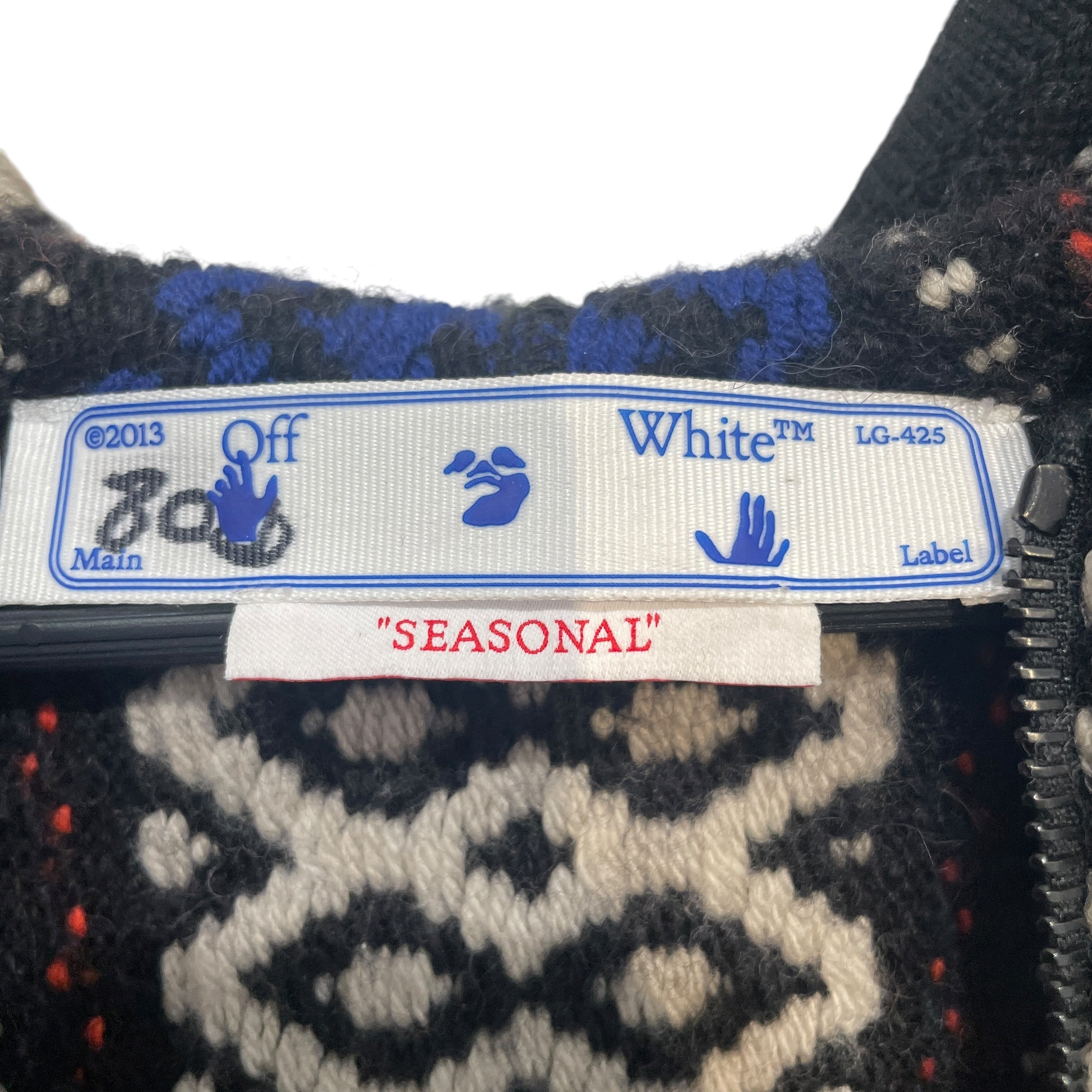 OFF-WHITE/Heavy Sweater/M/All Over Print/Wool/NVY/Baja Chunky Knit Hoodie view 3