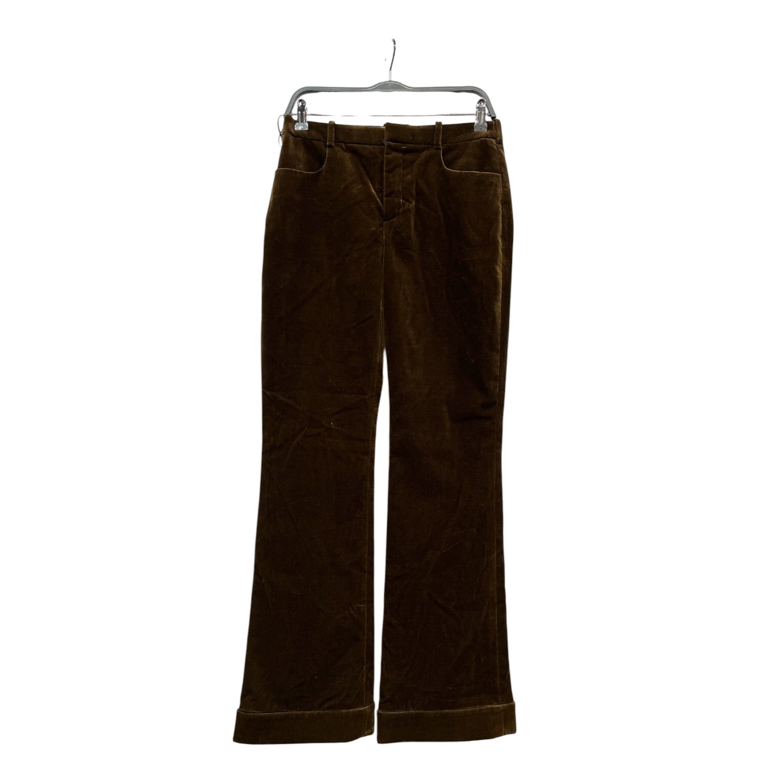 YVES SAINT LAURENT/Bottoms/BRW/velvet flared trousers view 1