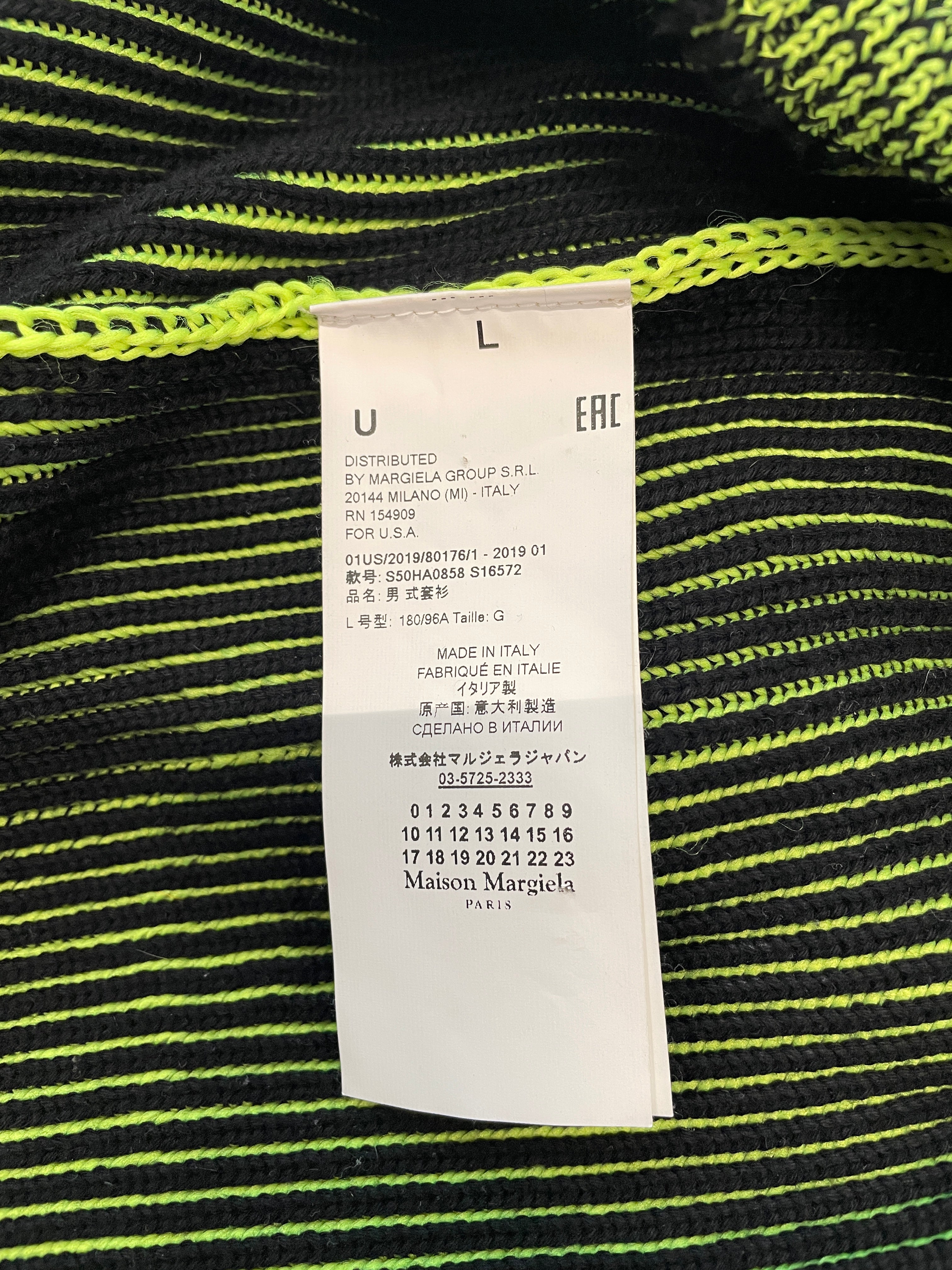 Maison Martin Margiela/Cardigan/L/Cotton/GRN/MARGIELA RIBBED KNIT CARDIGAN view 5