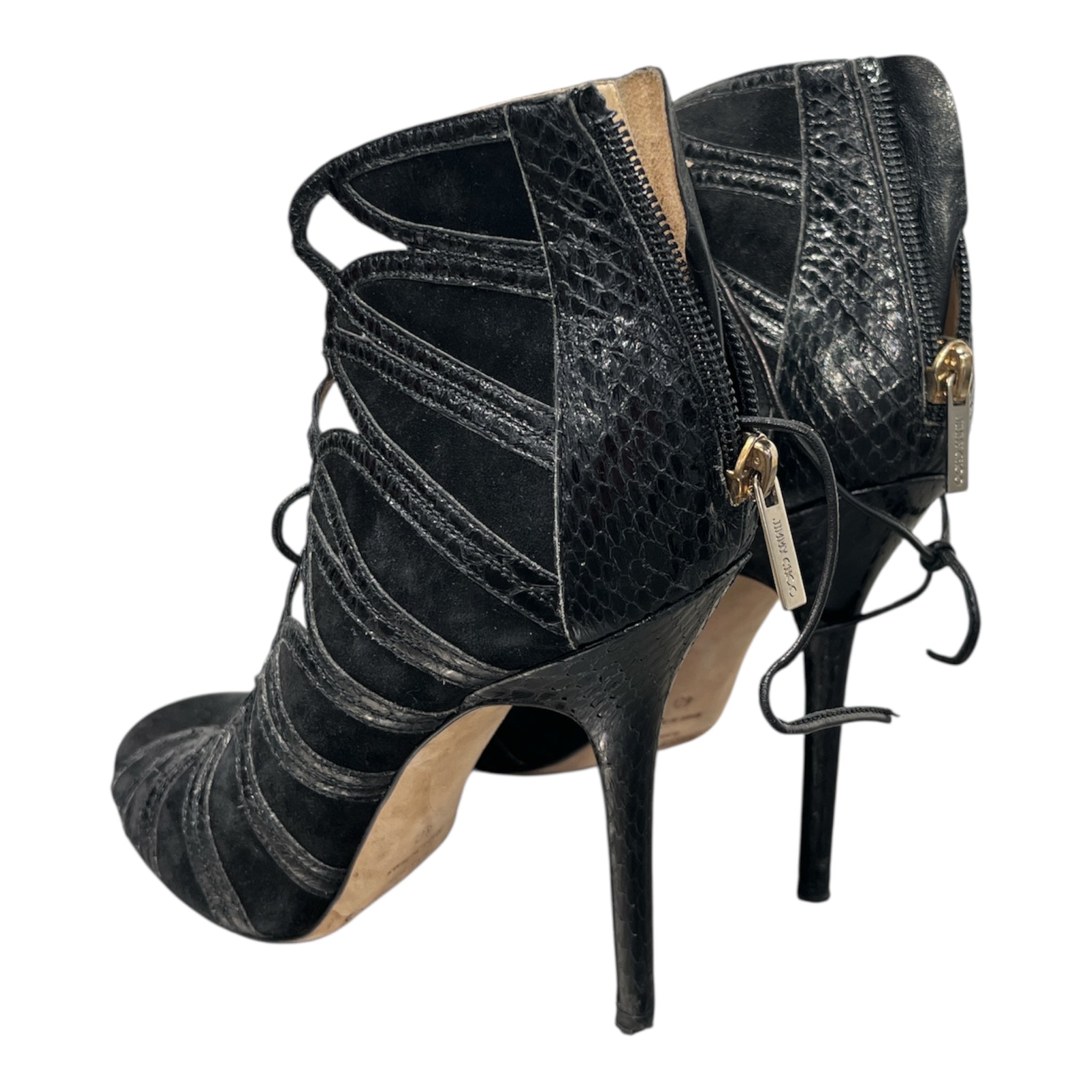 JIMMY CHOO/Heels/EU 40/Leather/BLK/SUEDE AND PATENT LEATHER view 2