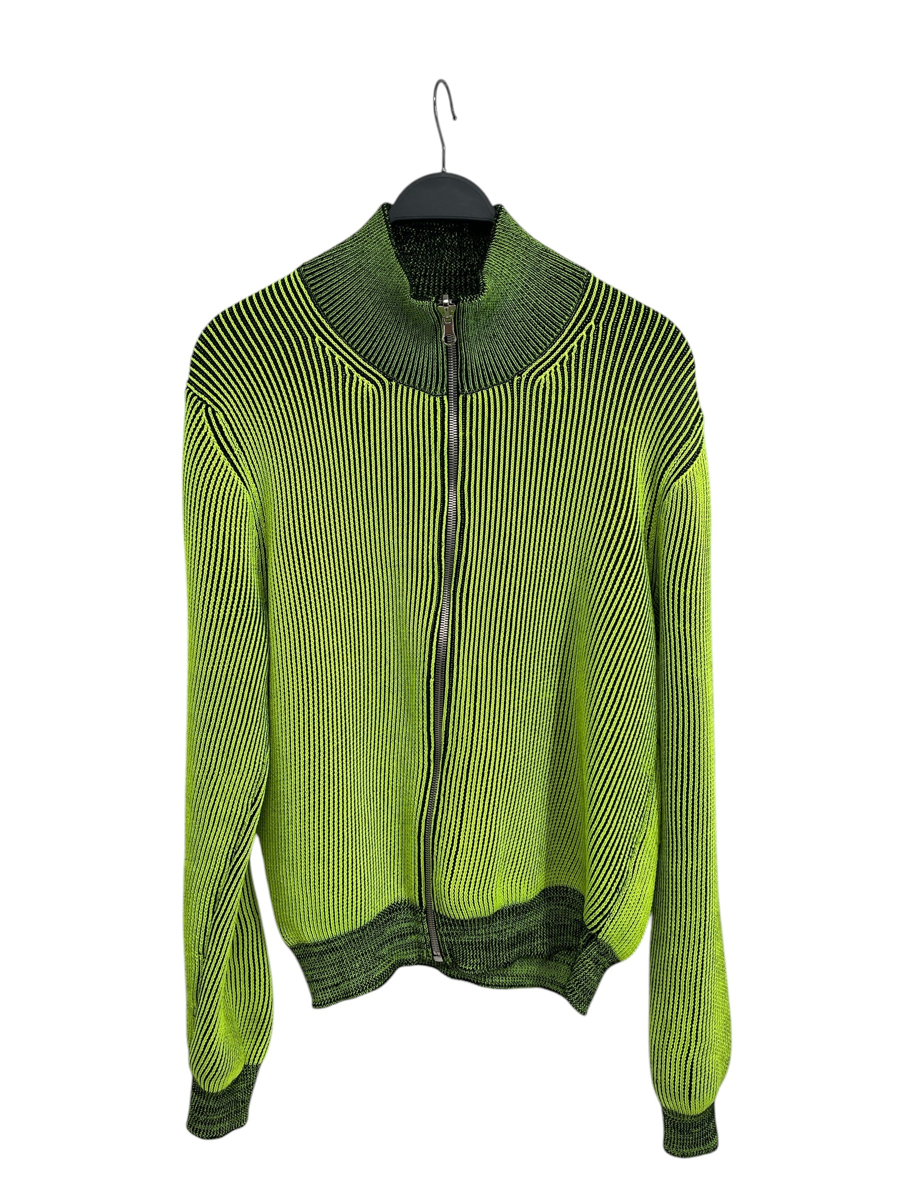 Maison Martin Margiela/Cardigan/L/Cotton/GRN/MARGIELA RIBBED KNIT CARDIGAN view 1