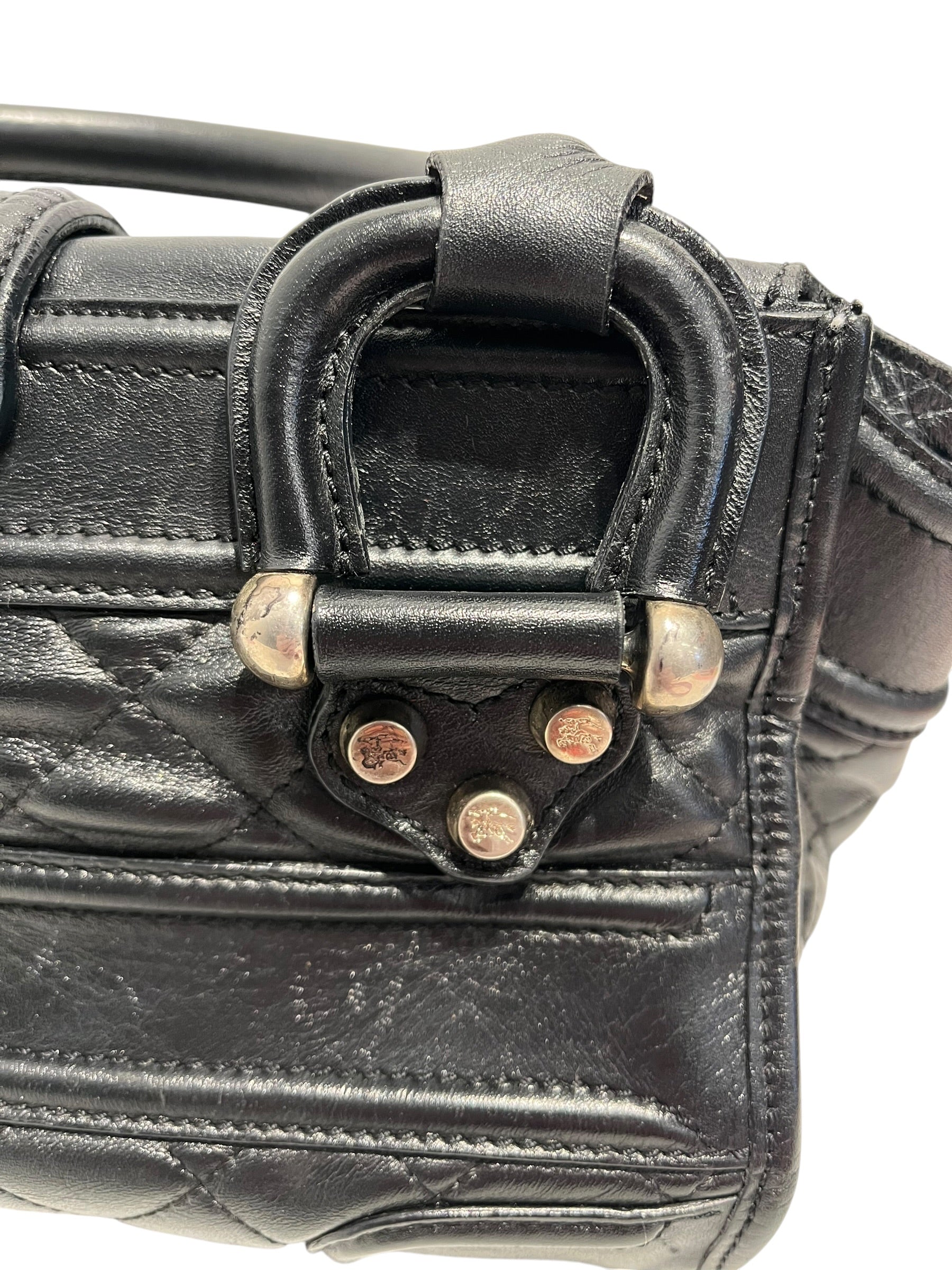 BURBERRY/Hand Bag/Leather/BLK/Quilted Leather Manor view 6