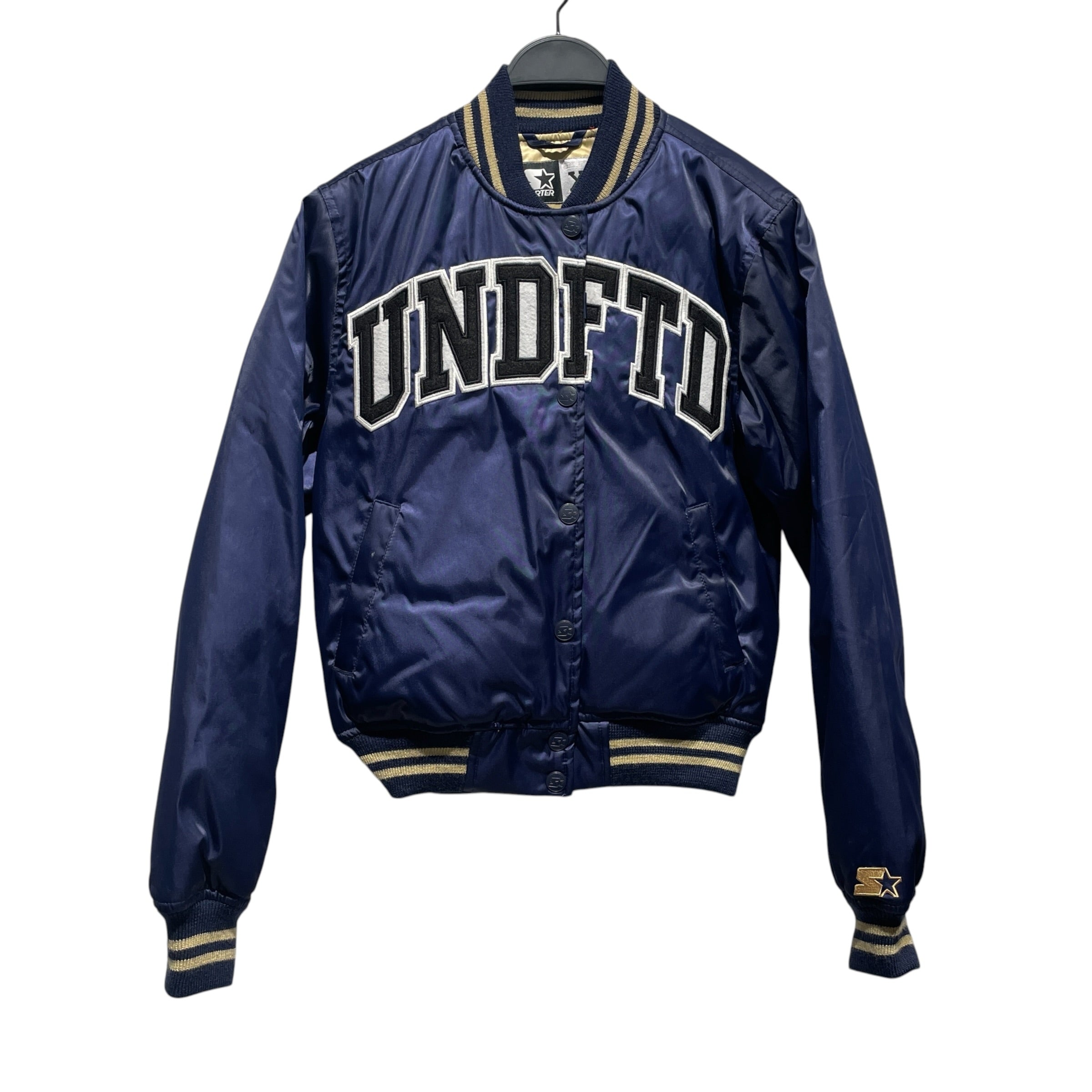 STARTER/Quilted Jkt/XS/Polyester/NVY/No Collar/Undefeated view 1