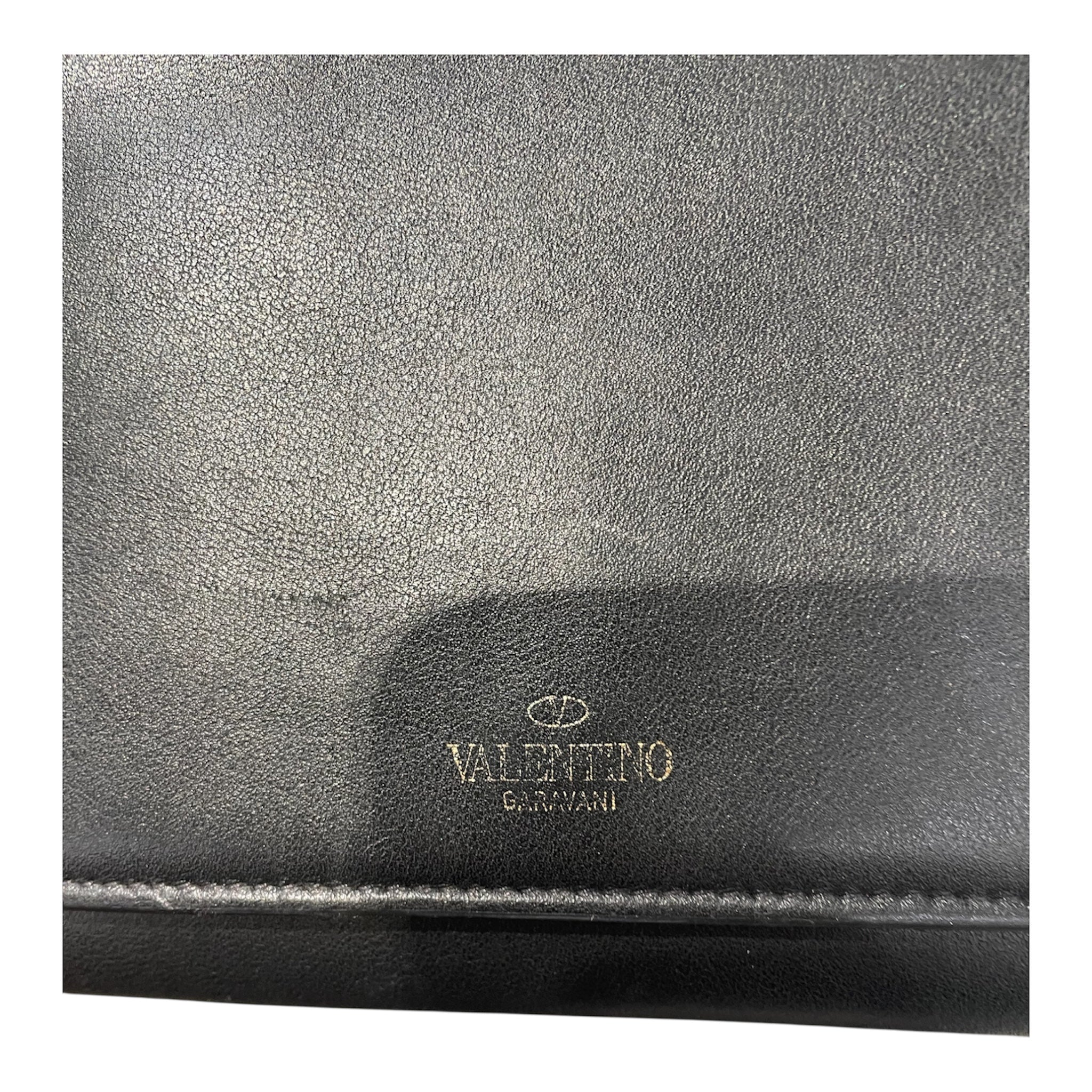 VALENTINO/Cross Body Bag/Leather/BLK/two big gold stud view 5