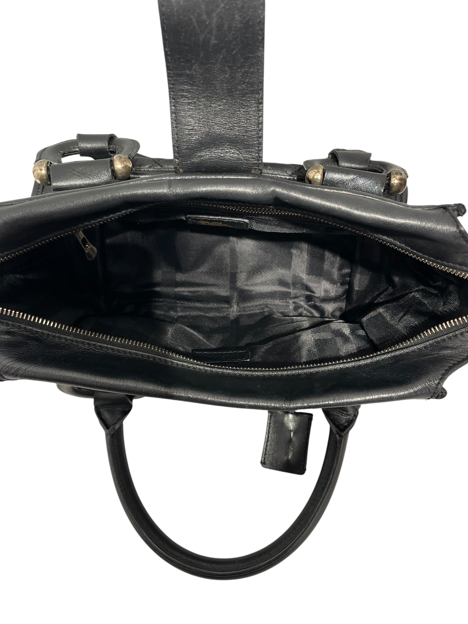 BURBERRY/Hand Bag/Leather/BLK/Quilted Leather Manor view 4