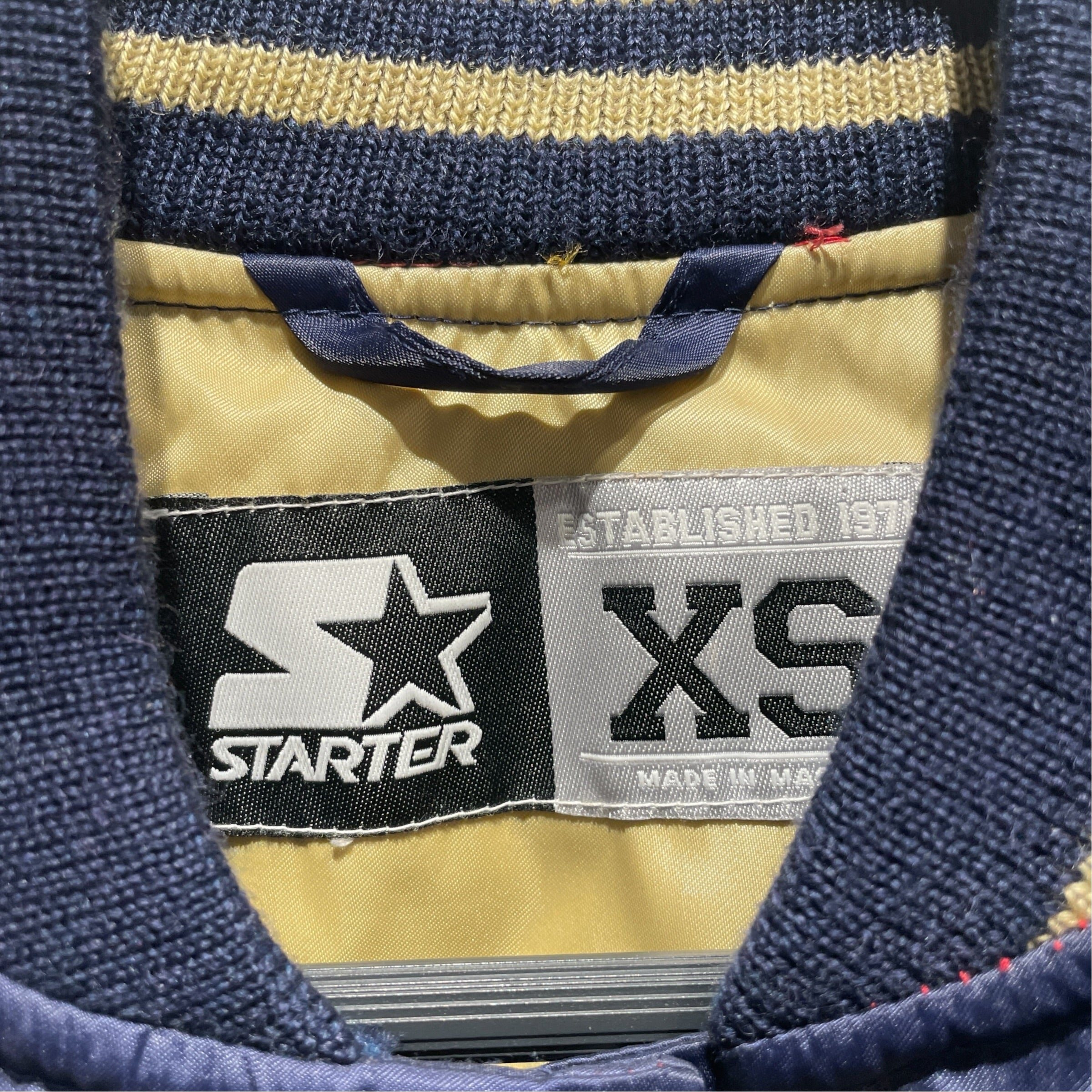 STARTER/Quilted Jkt/XS/Polyester/NVY/No Collar/Undefeated view 4