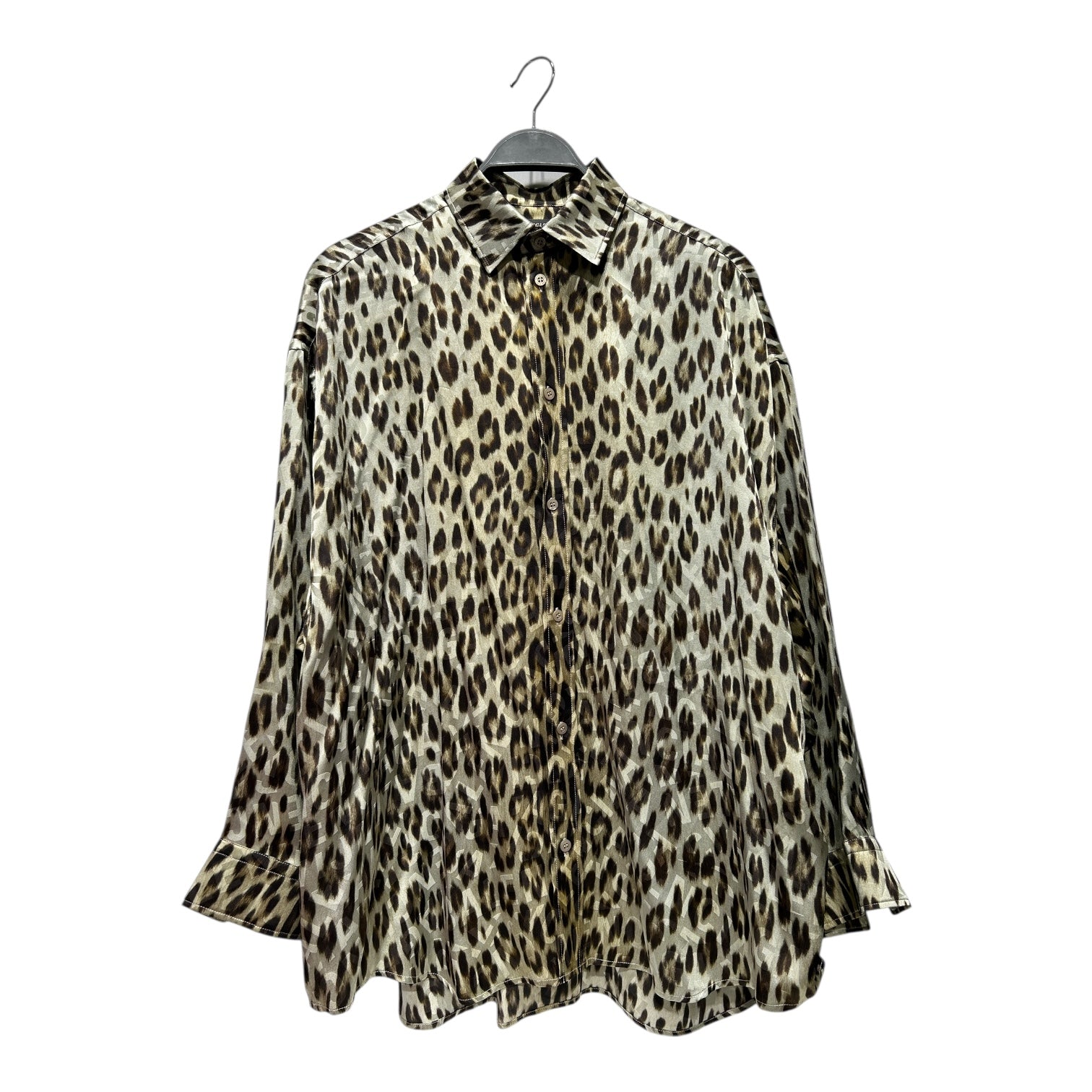 BALENCIAGA/LS Shirt/3/Silk/BRW/Animal Pattern/ view 1