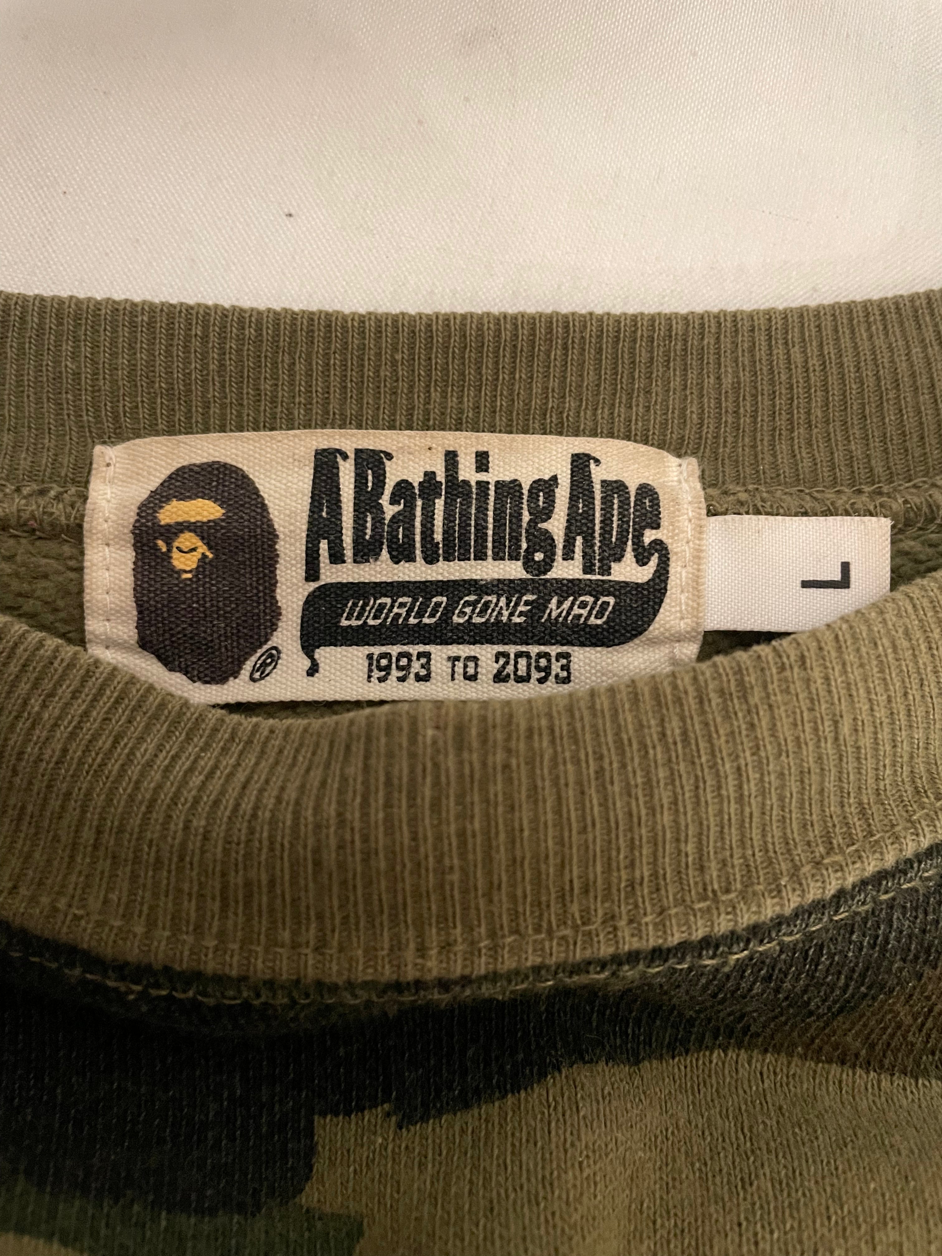 A BATHING APE/Sweatshirt/L/Camouflage/Cotton/GRN/1st Camo Shark Zip Sweatshirt view 3