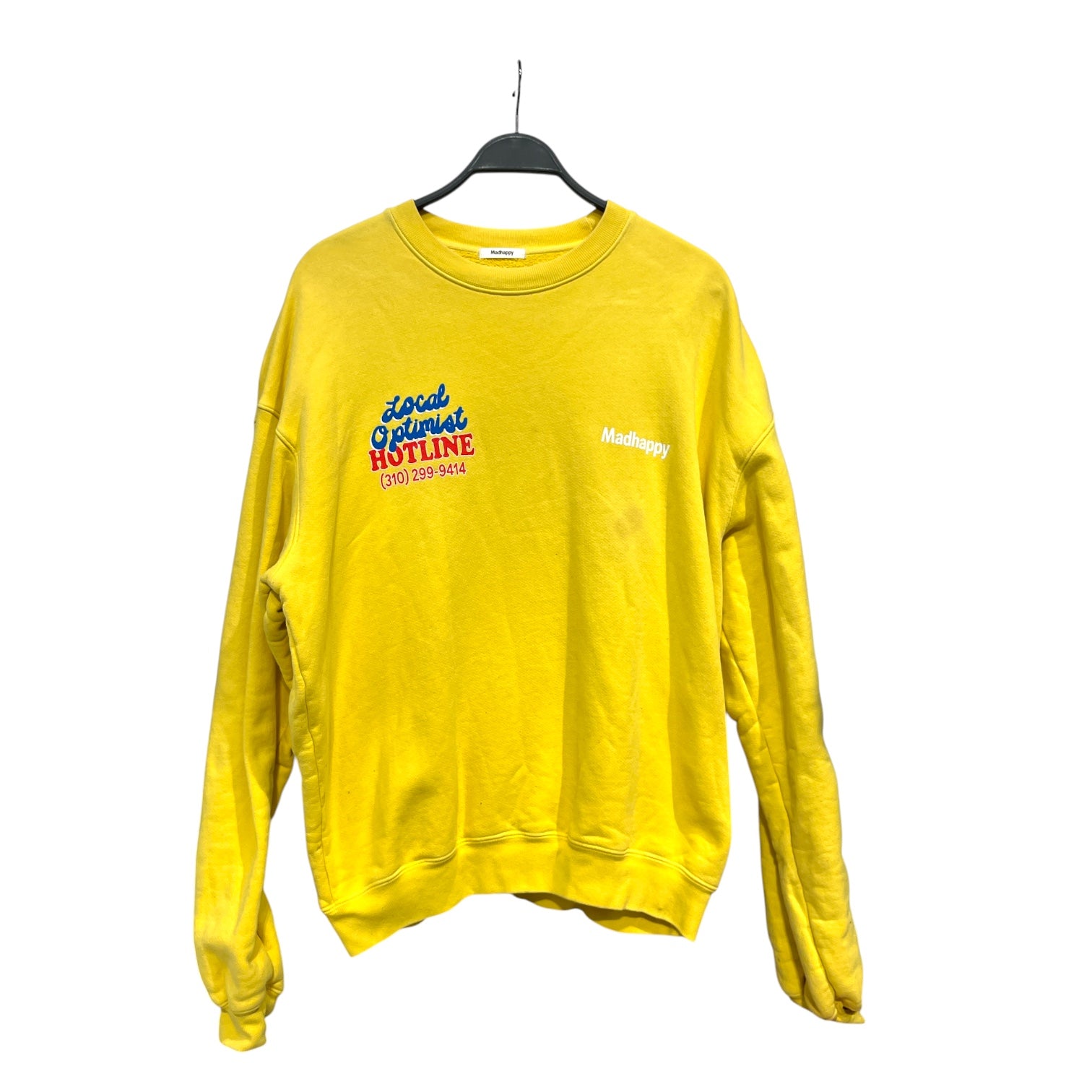 Madhappy/Sweater/M/Cotton/YEL/LOCAL OPTIMIST view 1