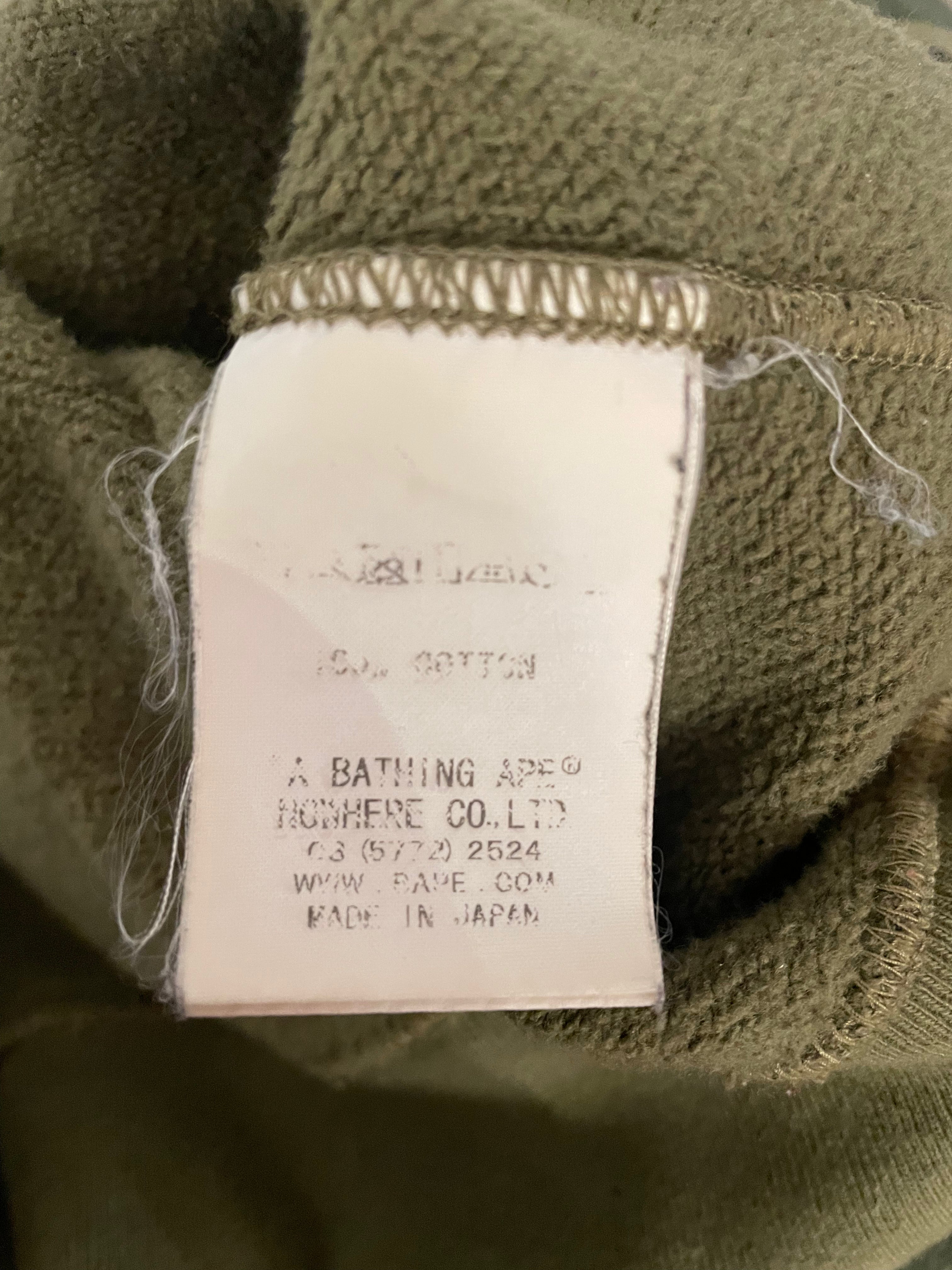 A BATHING APE/Sweatshirt/L/Camouflage/Cotton/GRN/1st Camo Shark Zip Sweatshirt view 4