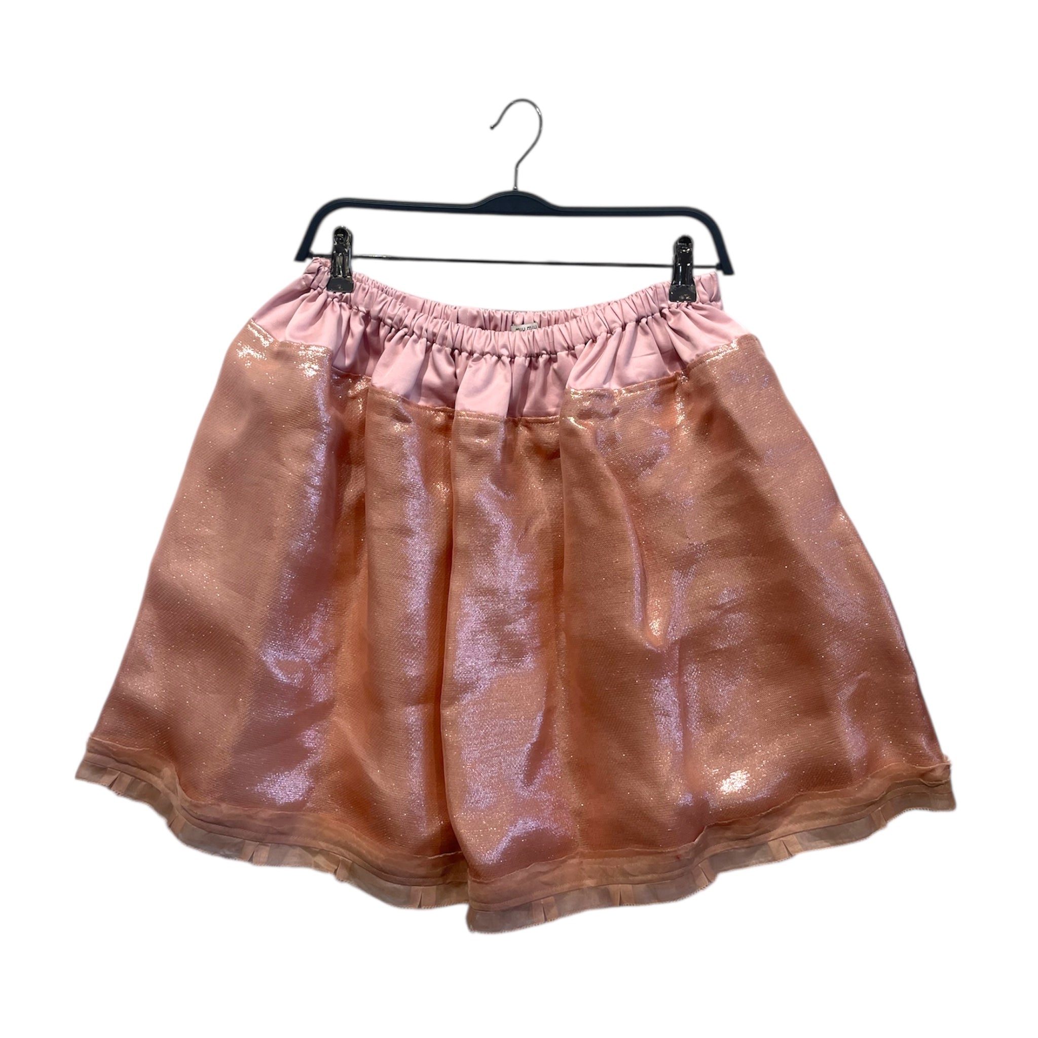 MIU MIU/Skirt/L/Glitter/Silk/PNK/Flare/ view 1