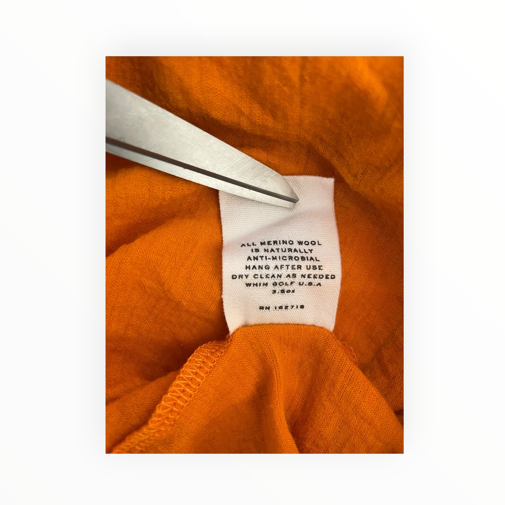 WHIM GOLF/LS Shirt/S/Wool/ORN/MADE IN THE USA MERINO WOOL view 4