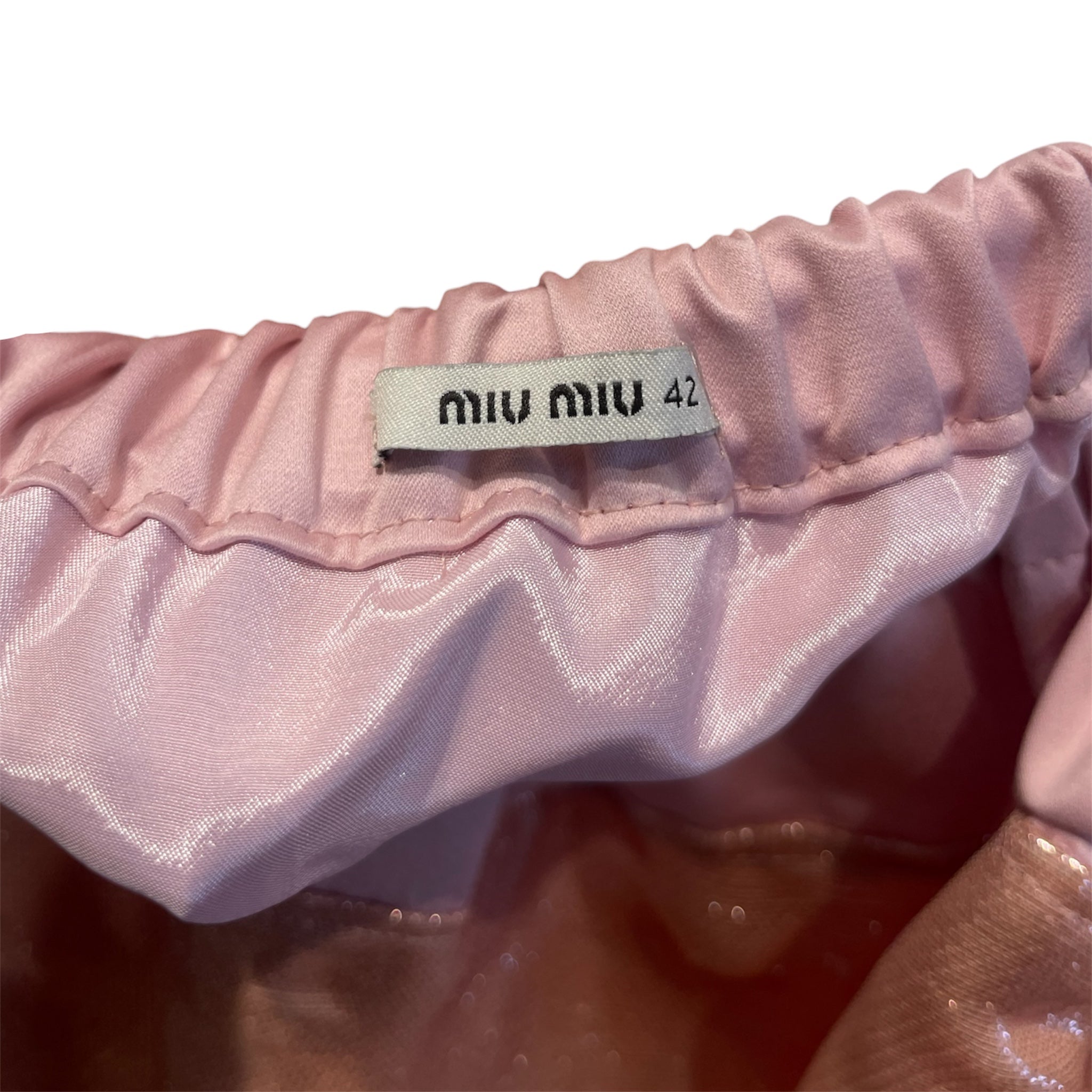 MIU MIU/Skirt/L/Glitter/Silk/PNK/Flare/ view 3