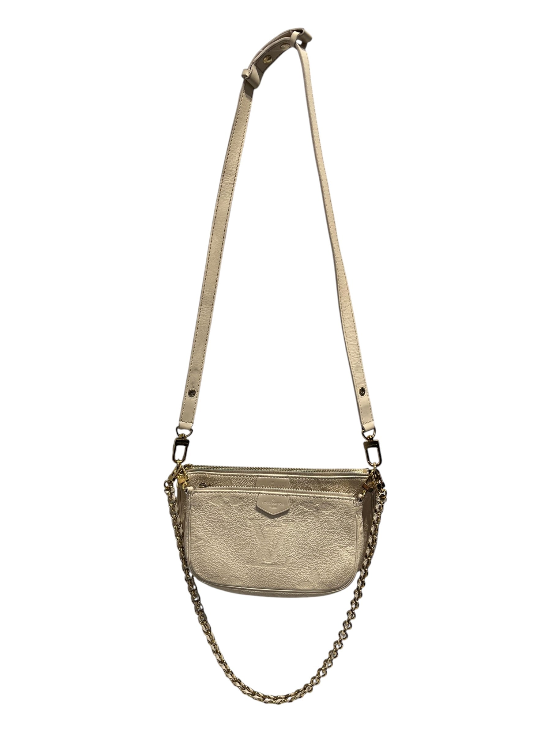 LOUIS VUITTON/Cross Body Bag/Monogram/Leather/CRM/MULTI-POCHETTE view 1