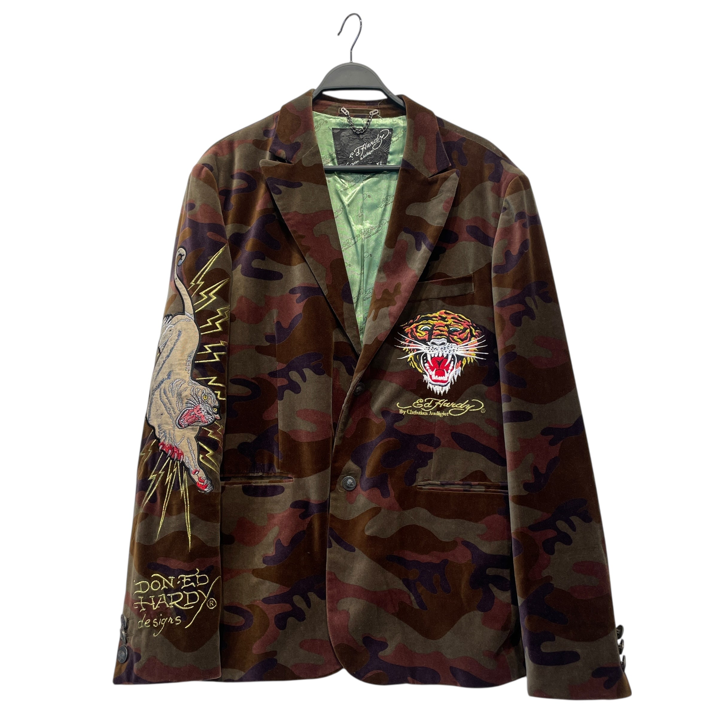 Ed Hardy/Tailored Jkt/XL/Velour/BRW/Camouflage/ view 1