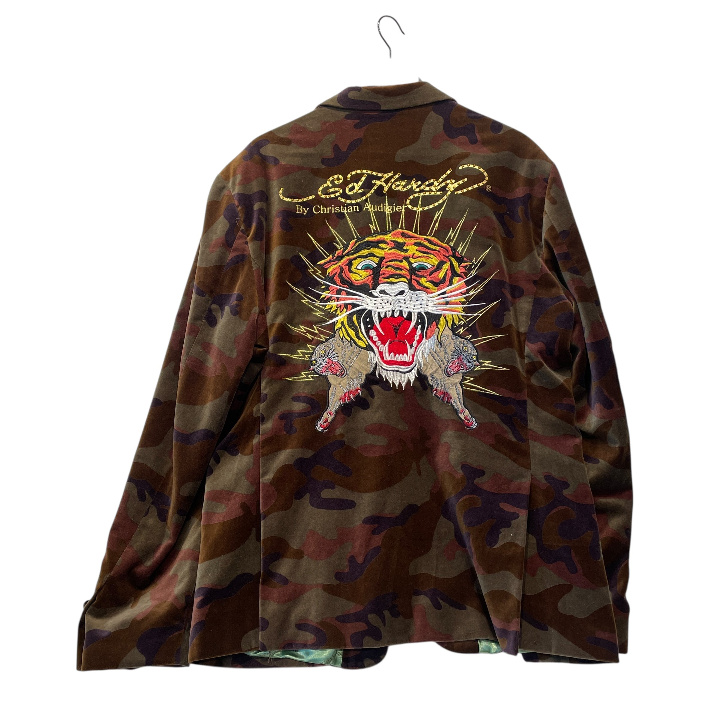 Ed Hardy/Tailored Jkt/XL/Velour/BRW/Camouflage/ view 2