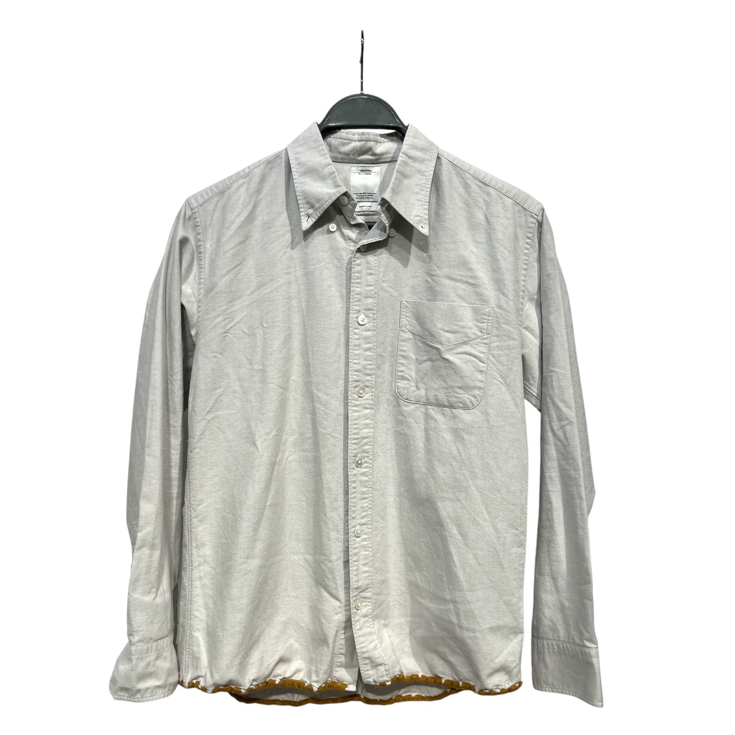 visvim/Polo Shirt/S/Cotton/WHT/wool emboidered bottom view 1