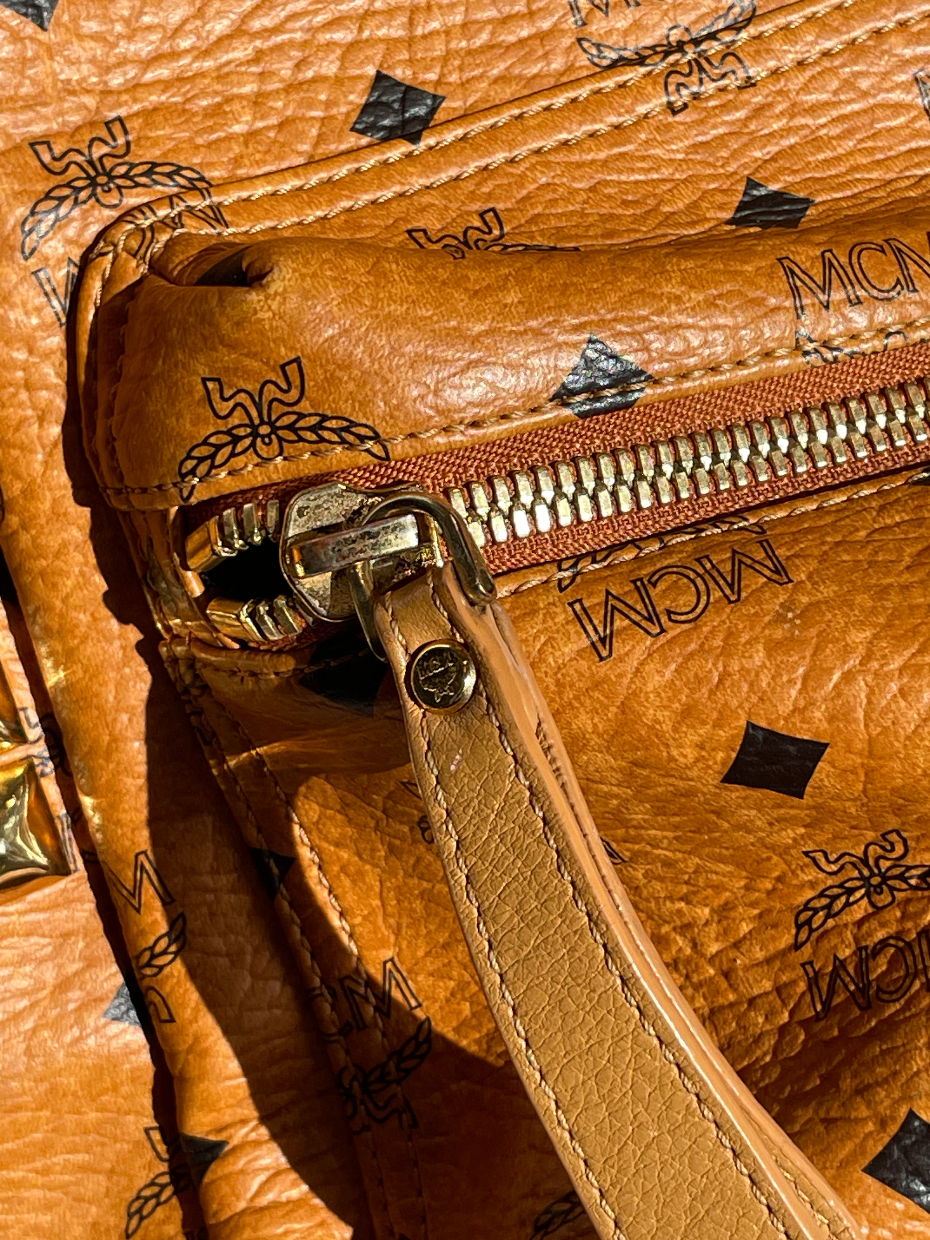 MCM/Backpack/All Over Print/Leather/CML/stark gld studs/signature mono view 8