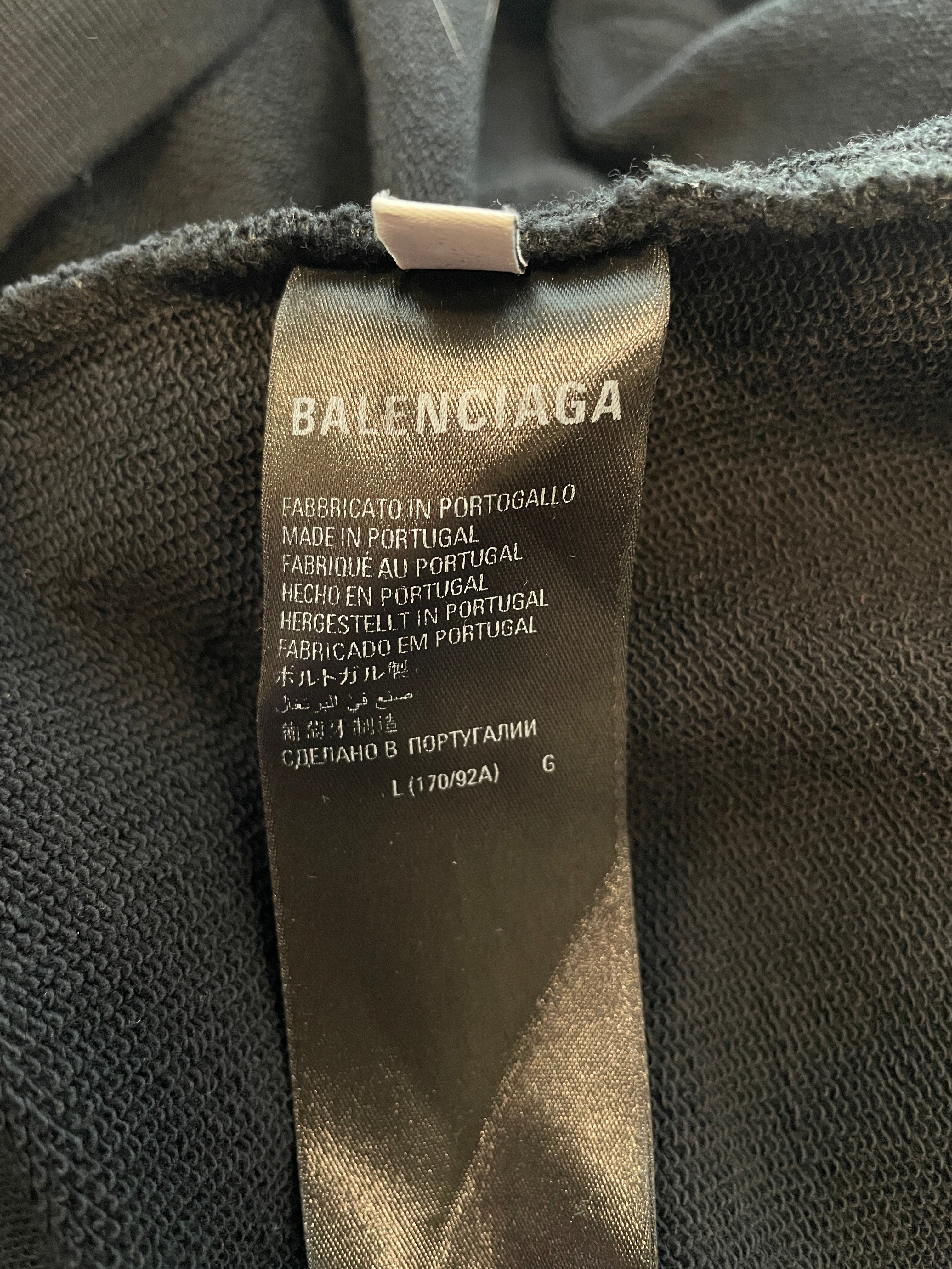 BALENCIAGA/Hoodie/L/Cotton/BLK/DISTRESSED LOGO BLACK view 5