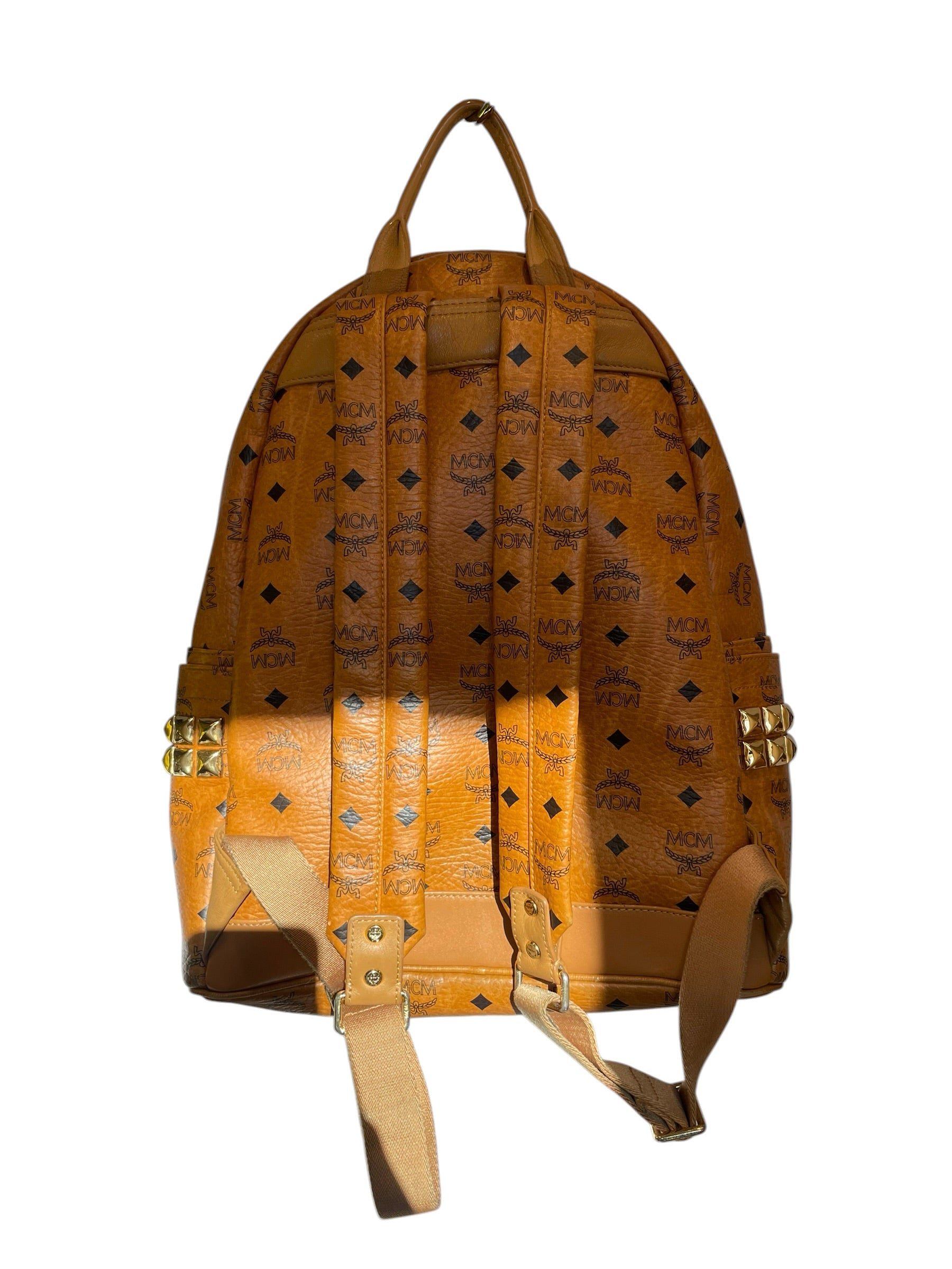 MCM/Backpack/All Over Print/Leather/CML/stark gld studs/signature mono view 2