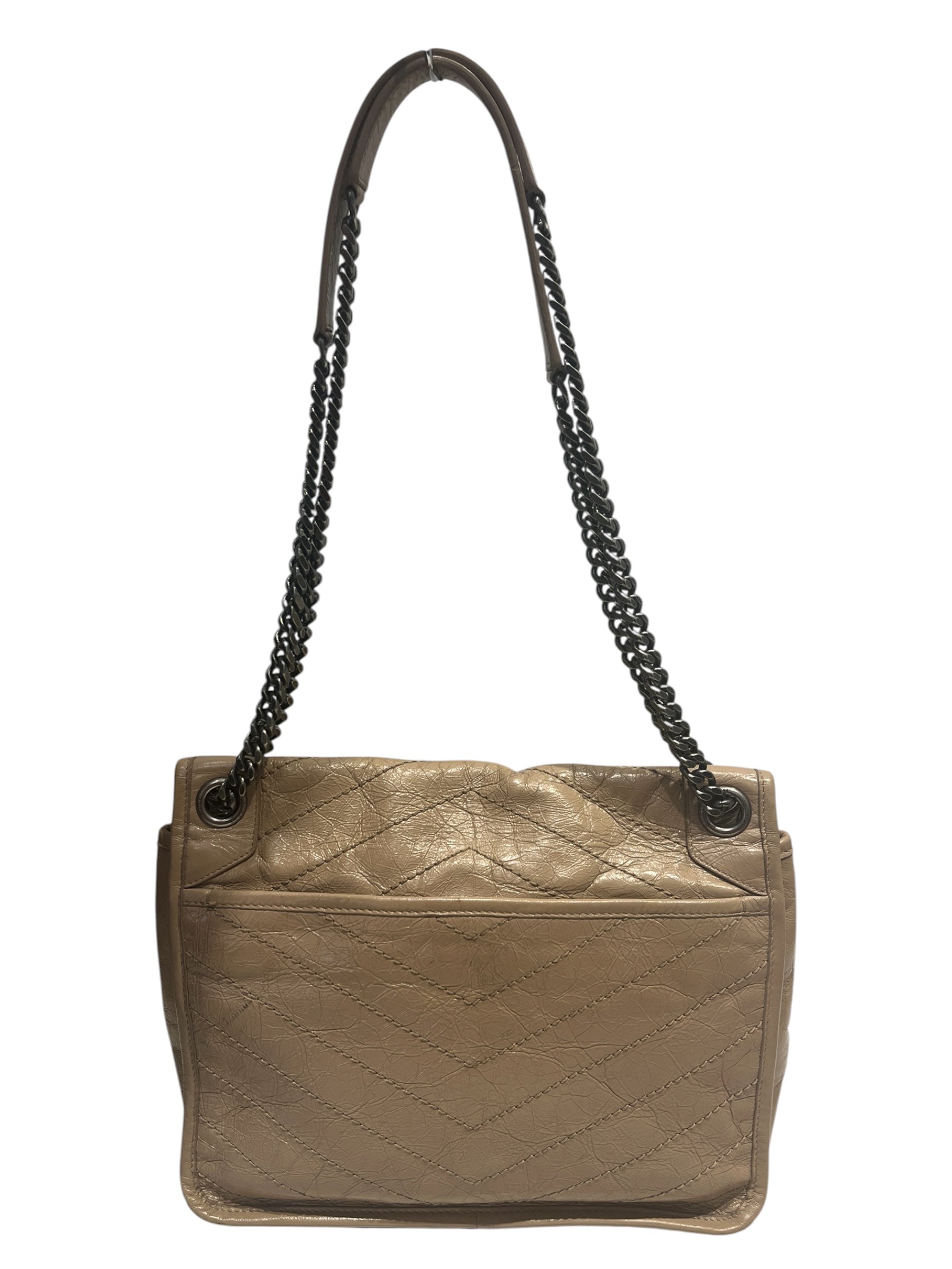 SAINT LAURENT/Cross Body Bag/Leather/BEG/CRINKLEND LEATHER CROSSBODY view 2