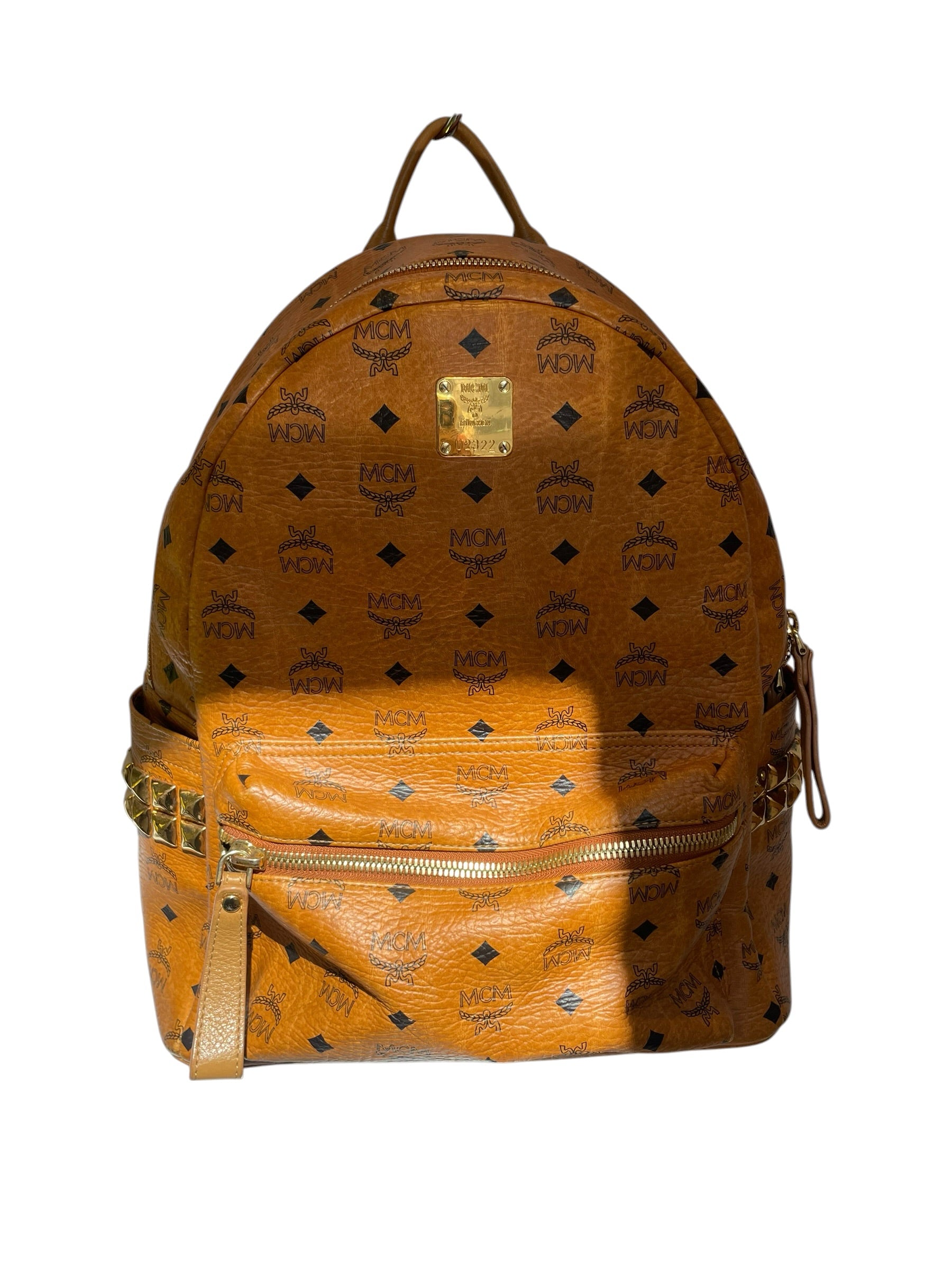 MCM/Backpack/All Over Print/Leather/CML/stark gld studs/signature mono view 1