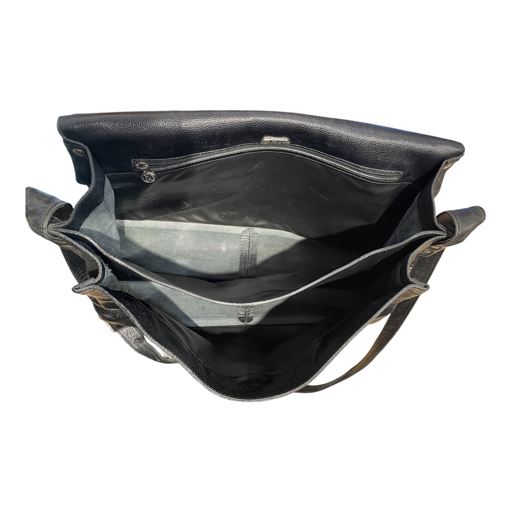FENDI/Hand Bag/Leather/BLK/ZANELLATO POSTINA MESSENGER BA view 4