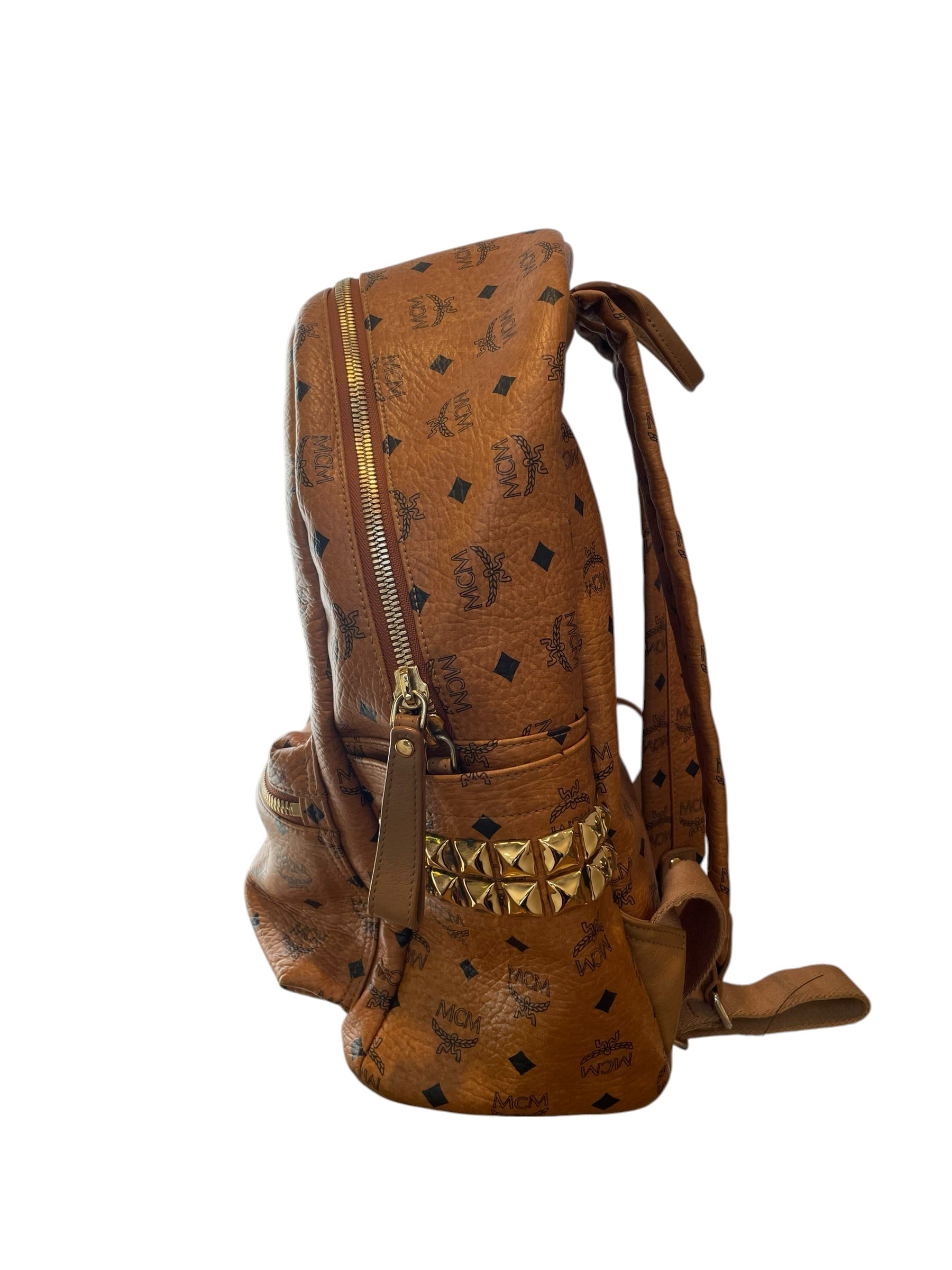 MCM/Backpack/All Over Print/Leather/CML/stark gld studs/signature mono view 3