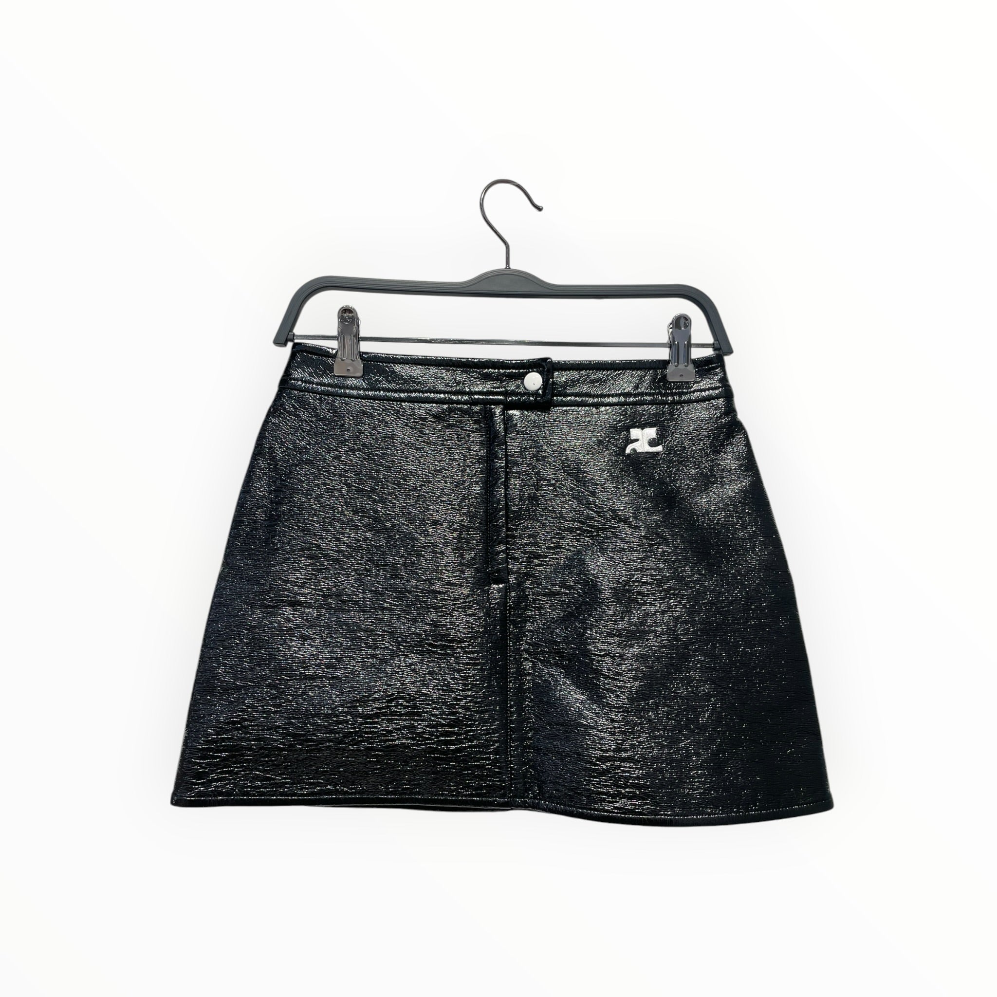 Courreges/Skirt/38/Polyester/BLK/FAUX LEATHER SKIRT view 1