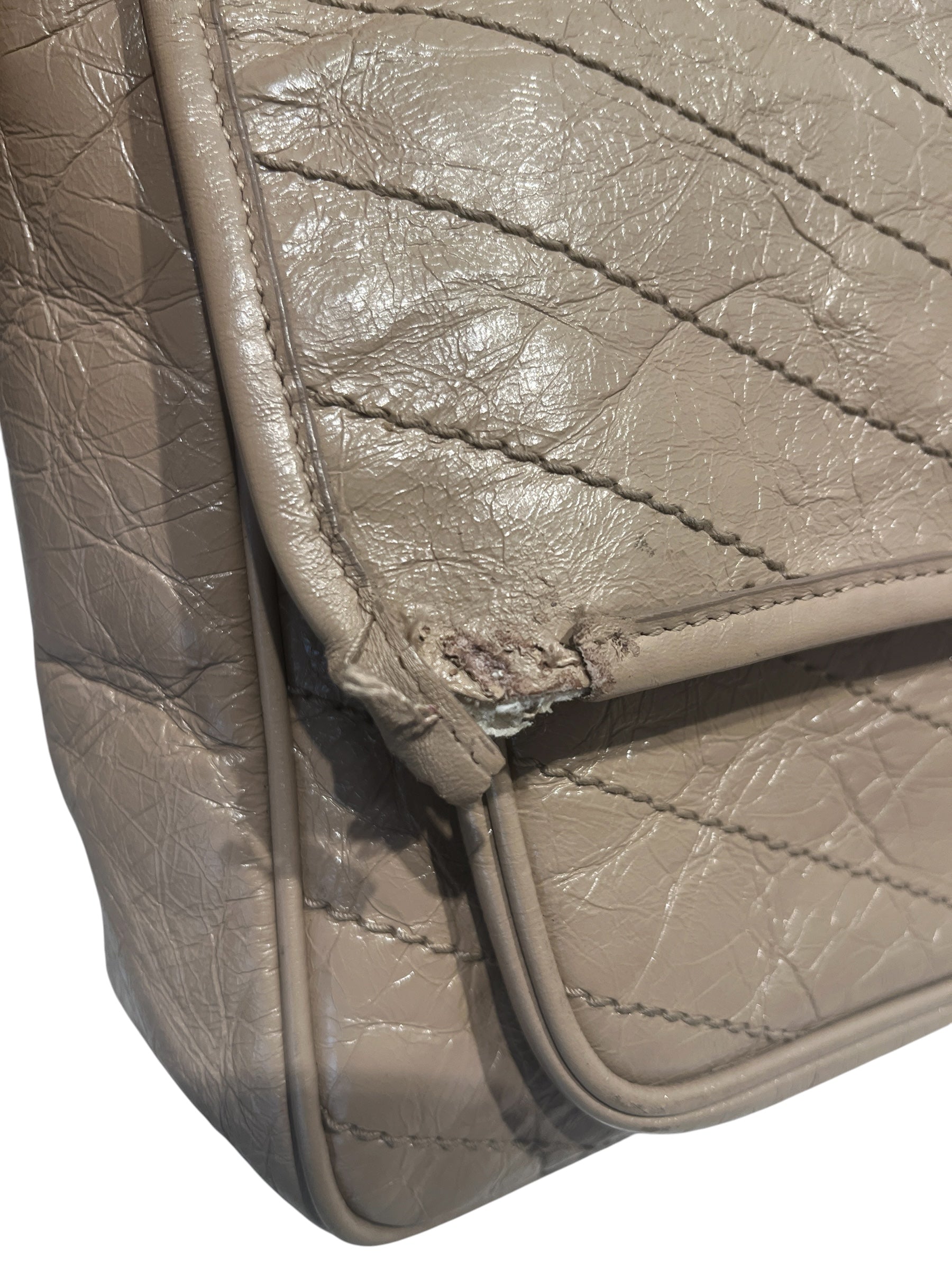 SAINT LAURENT/Cross Body Bag/Leather/BEG/CRINKLEND LEATHER CROSSBODY view 4