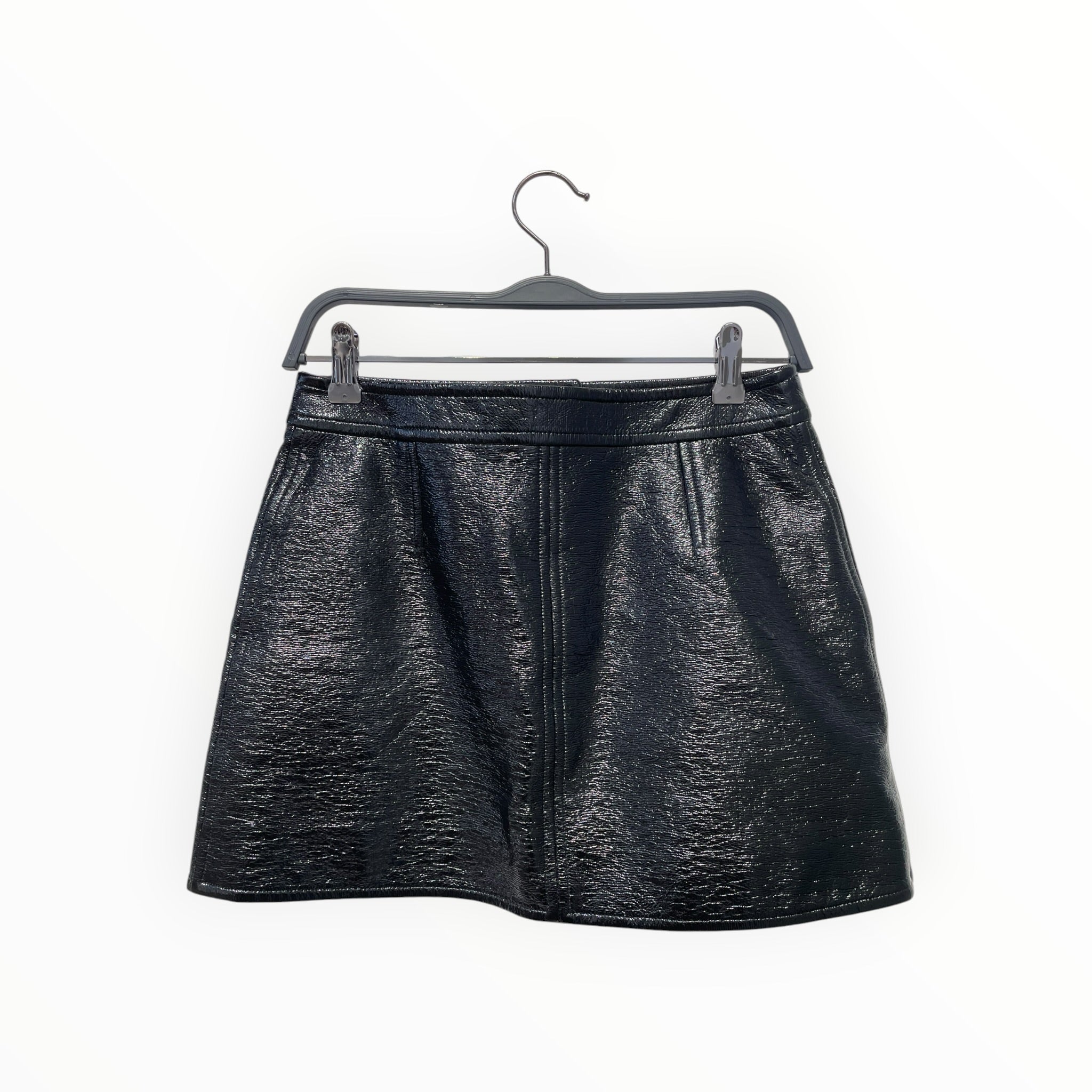Courreges/Skirt/38/Polyester/BLK/FAUX LEATHER SKIRT view 2